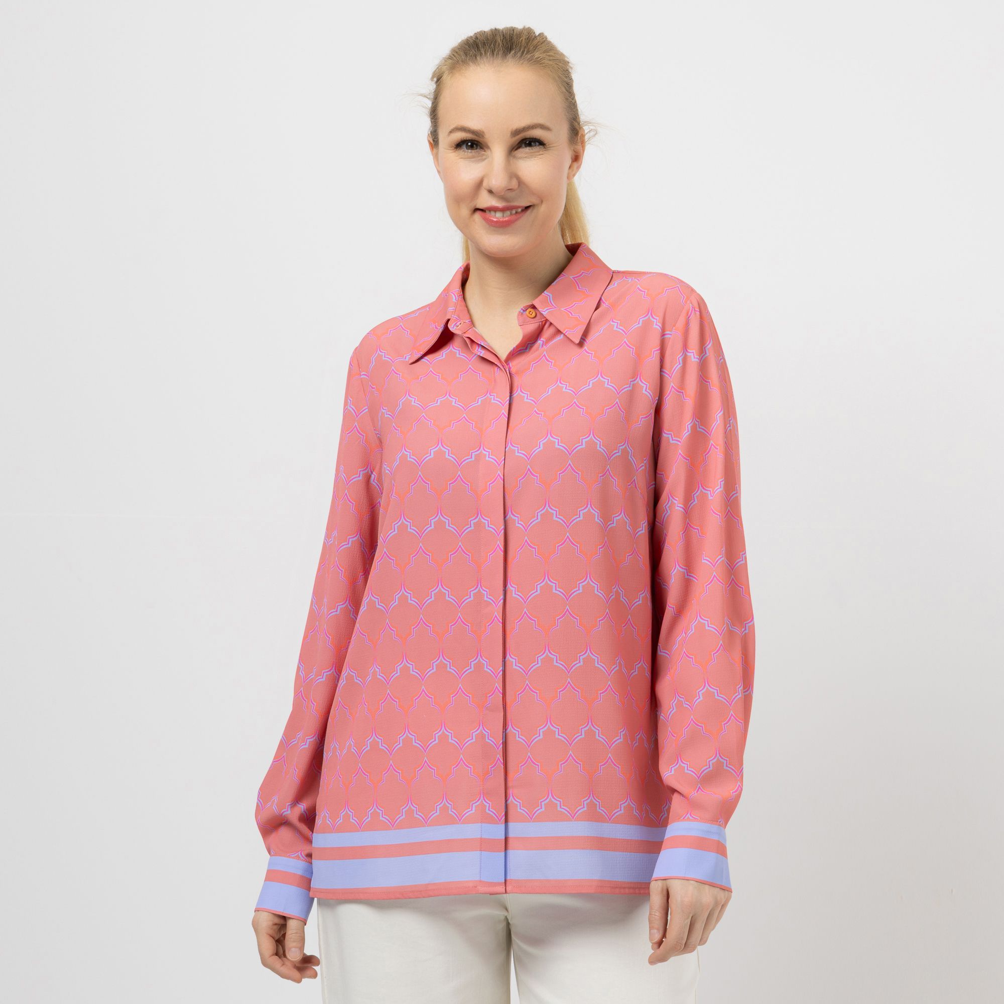 DAWID by Dawid Tomaszewski Bluse, Rückenpasse platzierter Druck figurumspielend