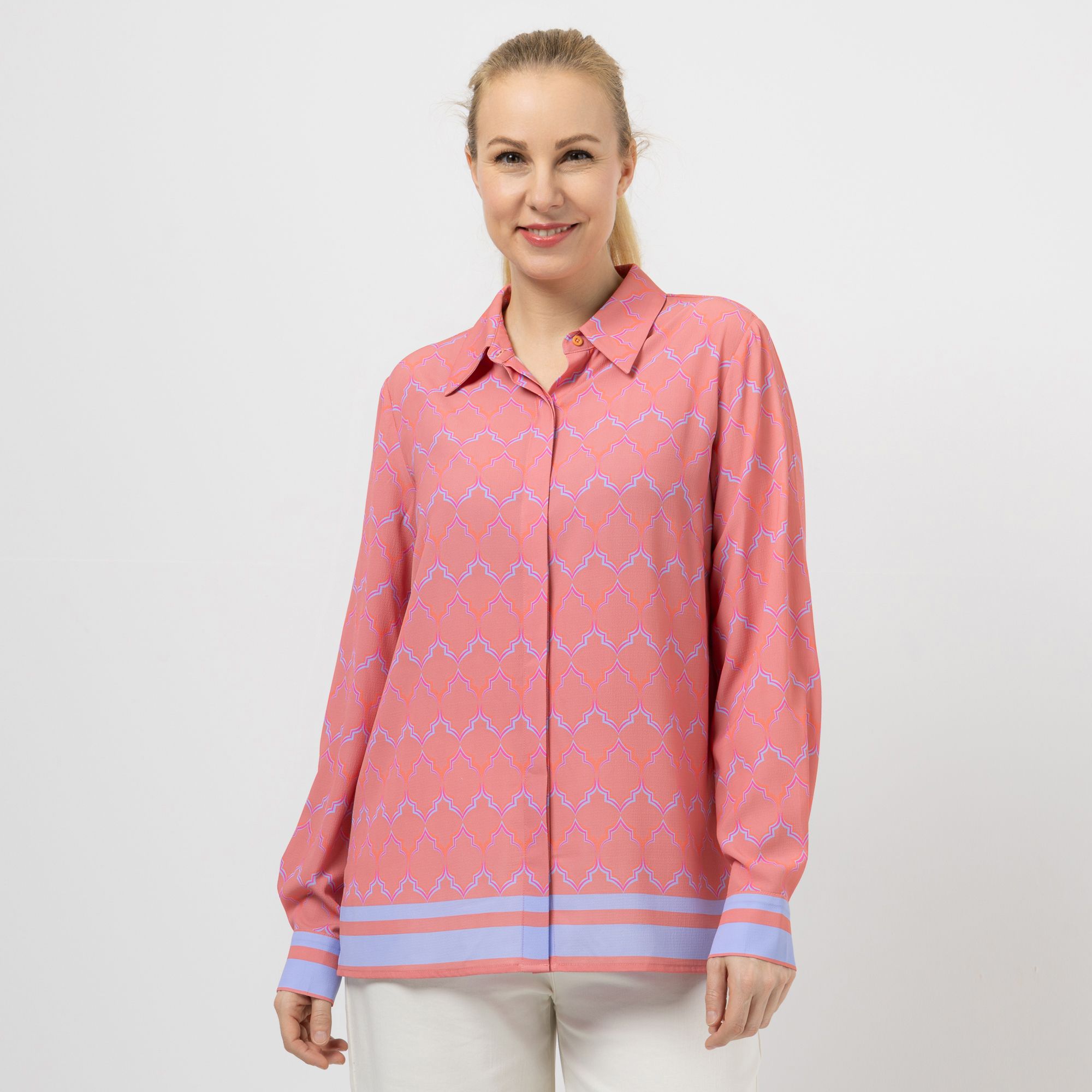 DAWID by Dawid Tomaszewski Bluse, Rückenpasse platzierter Druck figurumspielend