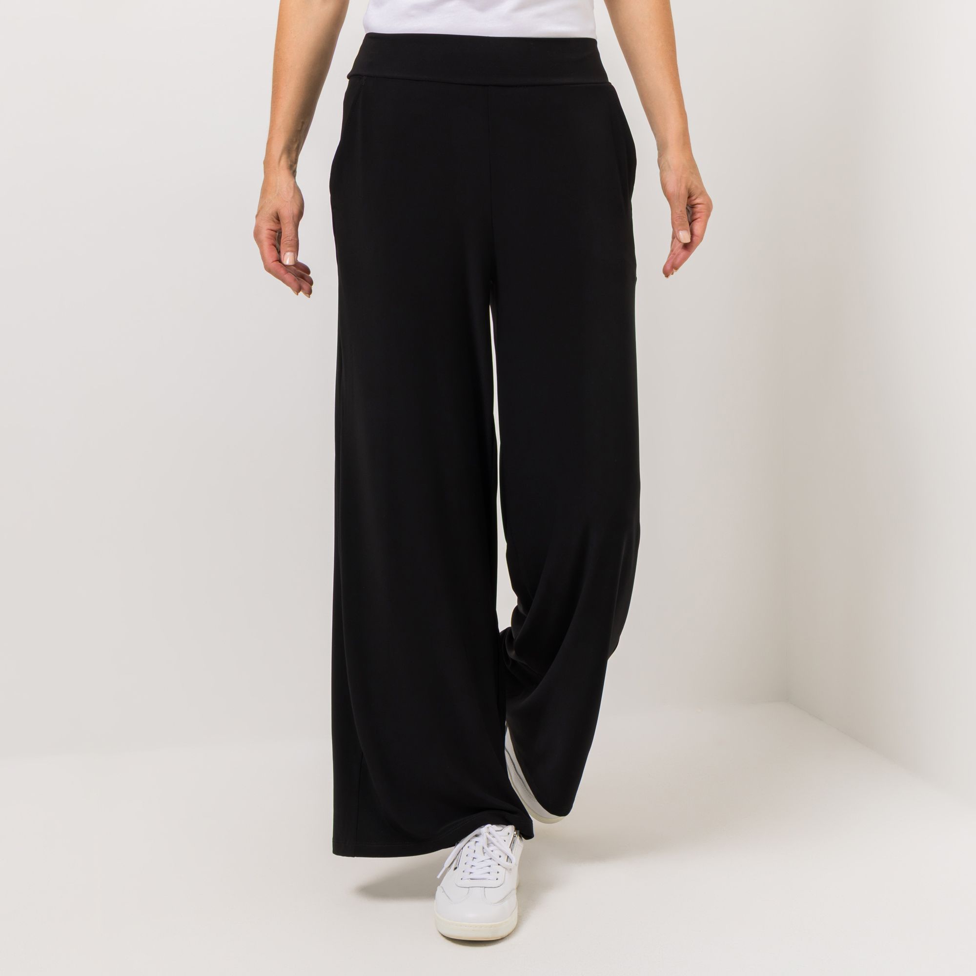 KIM & CO. Hose, lange Form Deluxe Brazil Knit 2 Eingrifftaschen sehr weites Bein