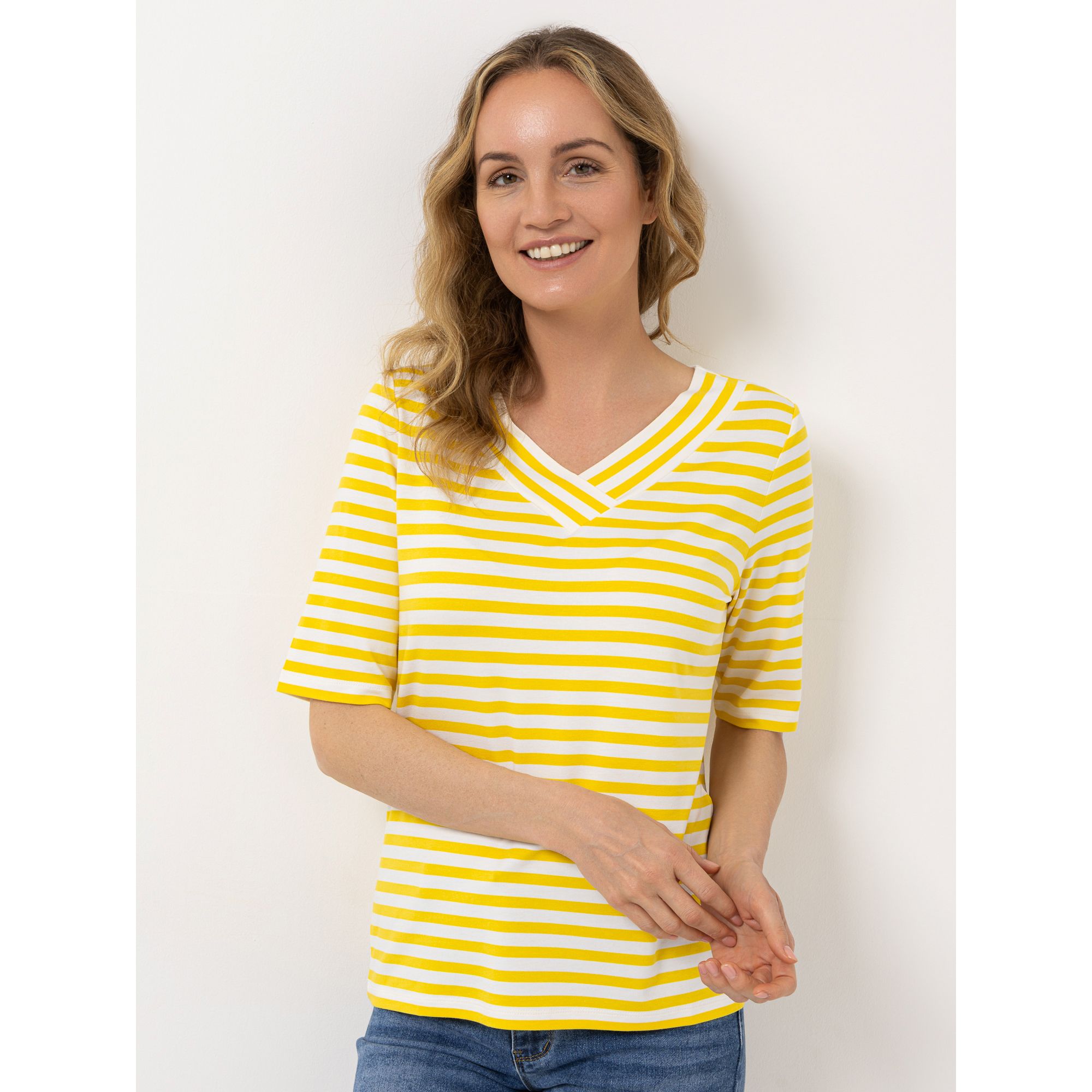 STRANDFEIN Shirt, 1/2 Arm V-Ausschnitt mit ECOVERO Viskose figurumspielend