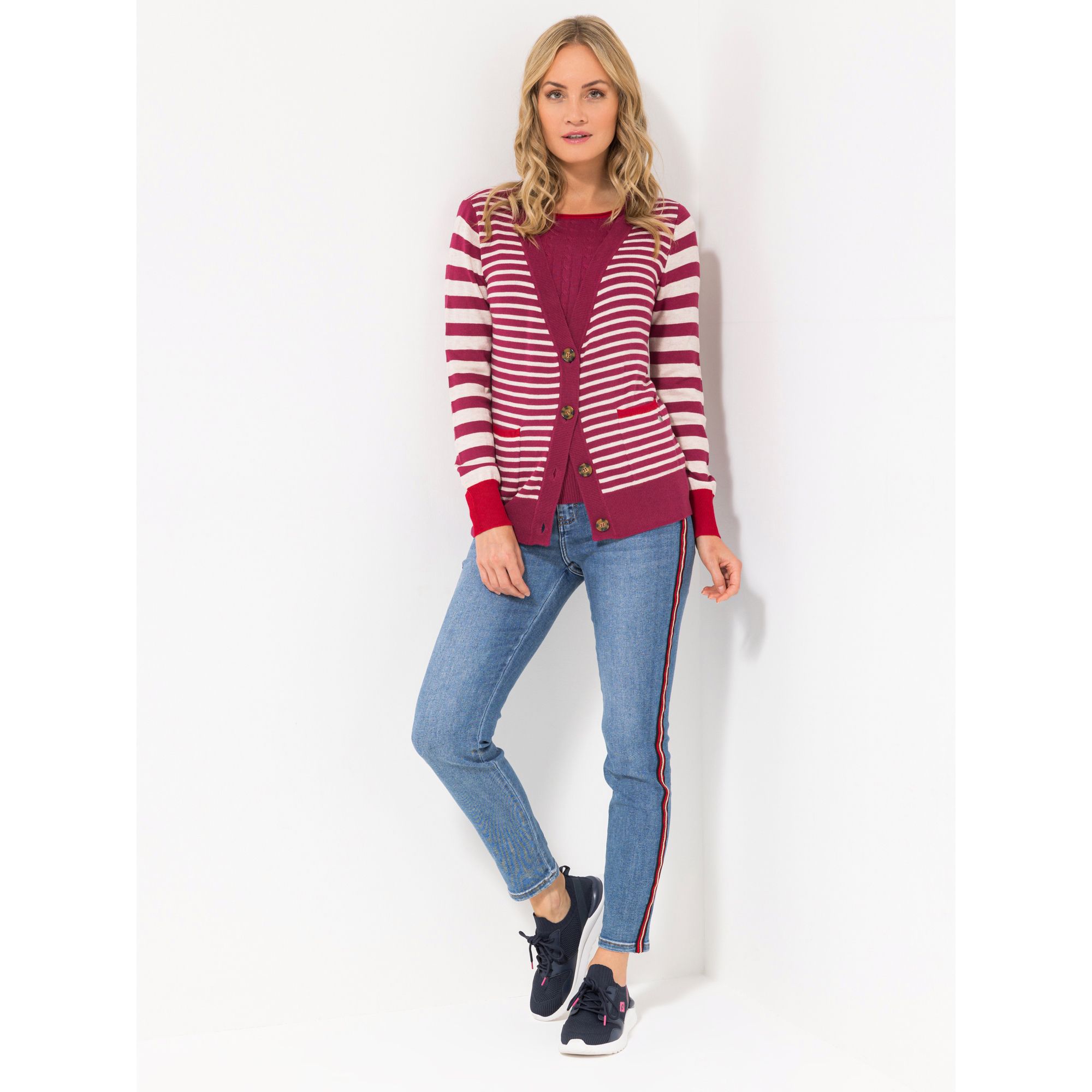 STRANDFEIN Cardigan V-Ausschnitt mit ECOVERO Viskose figurumspielend