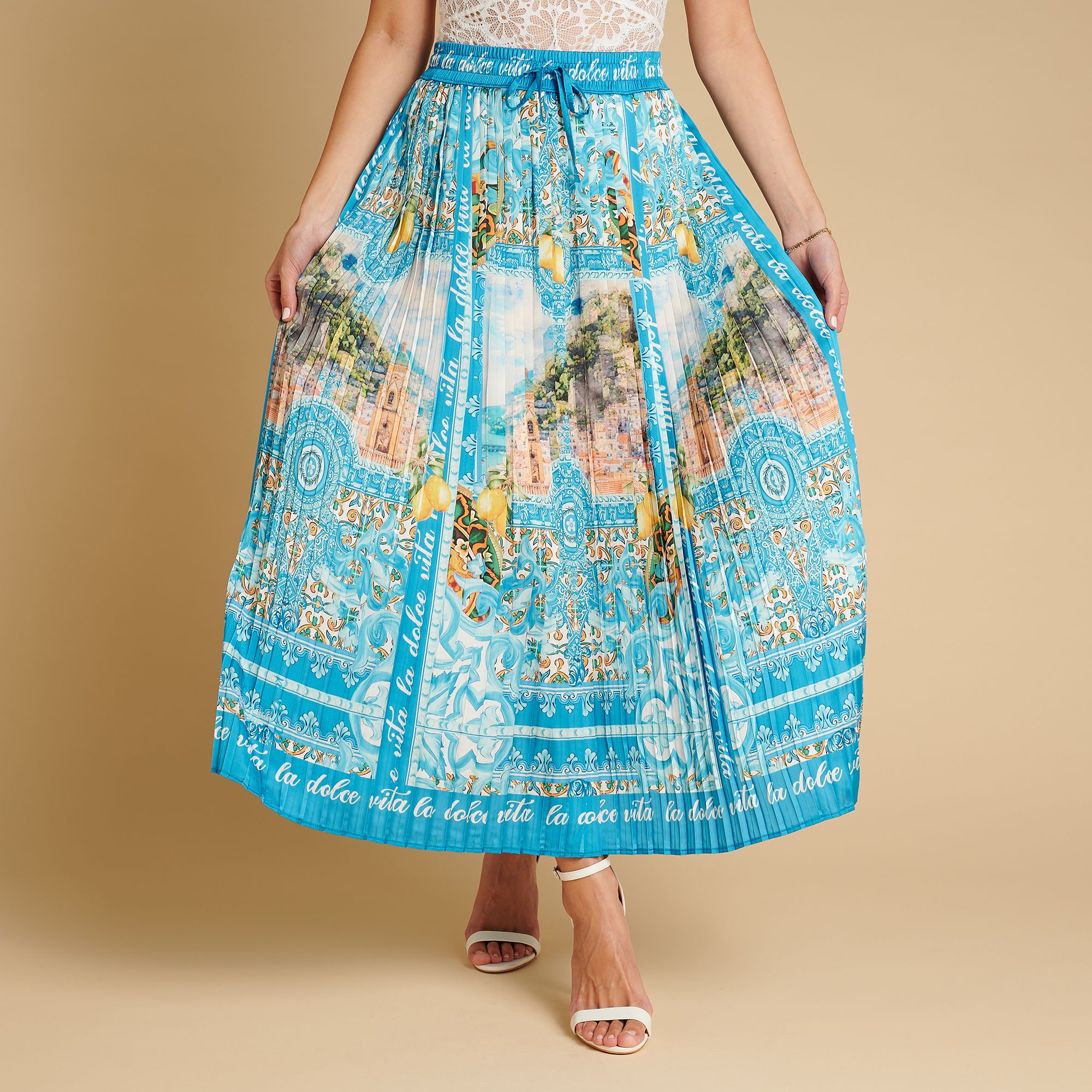 SCHIFFHAUER MUNICH® Rock, Tunnelzug Rundumdehnbund weite Form knöchellang