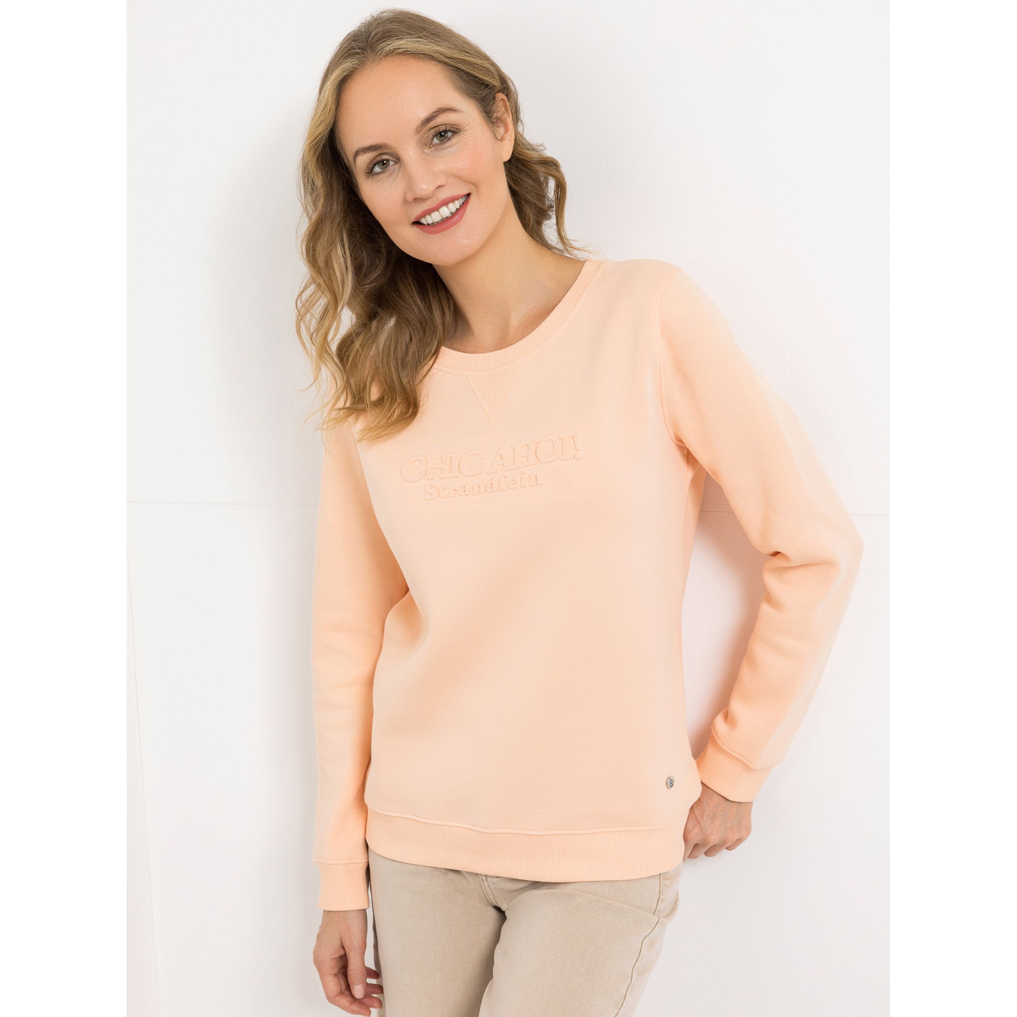 STRANDFEIN Sweatshirt Rundhalsausschnitt 3D- CHIC AHOI figurumspielend
