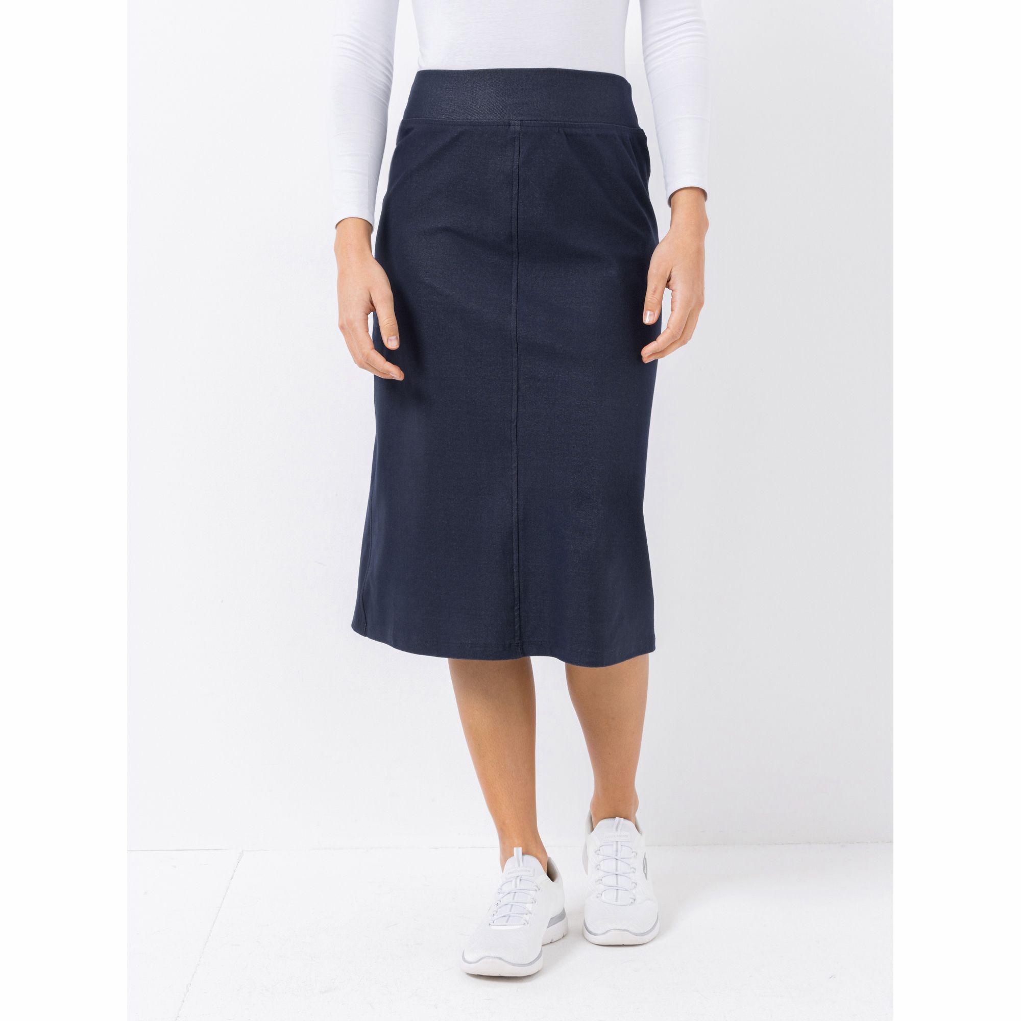 KIM & CO. Rock Denim-Jersey Rundumdehnbund A-Form