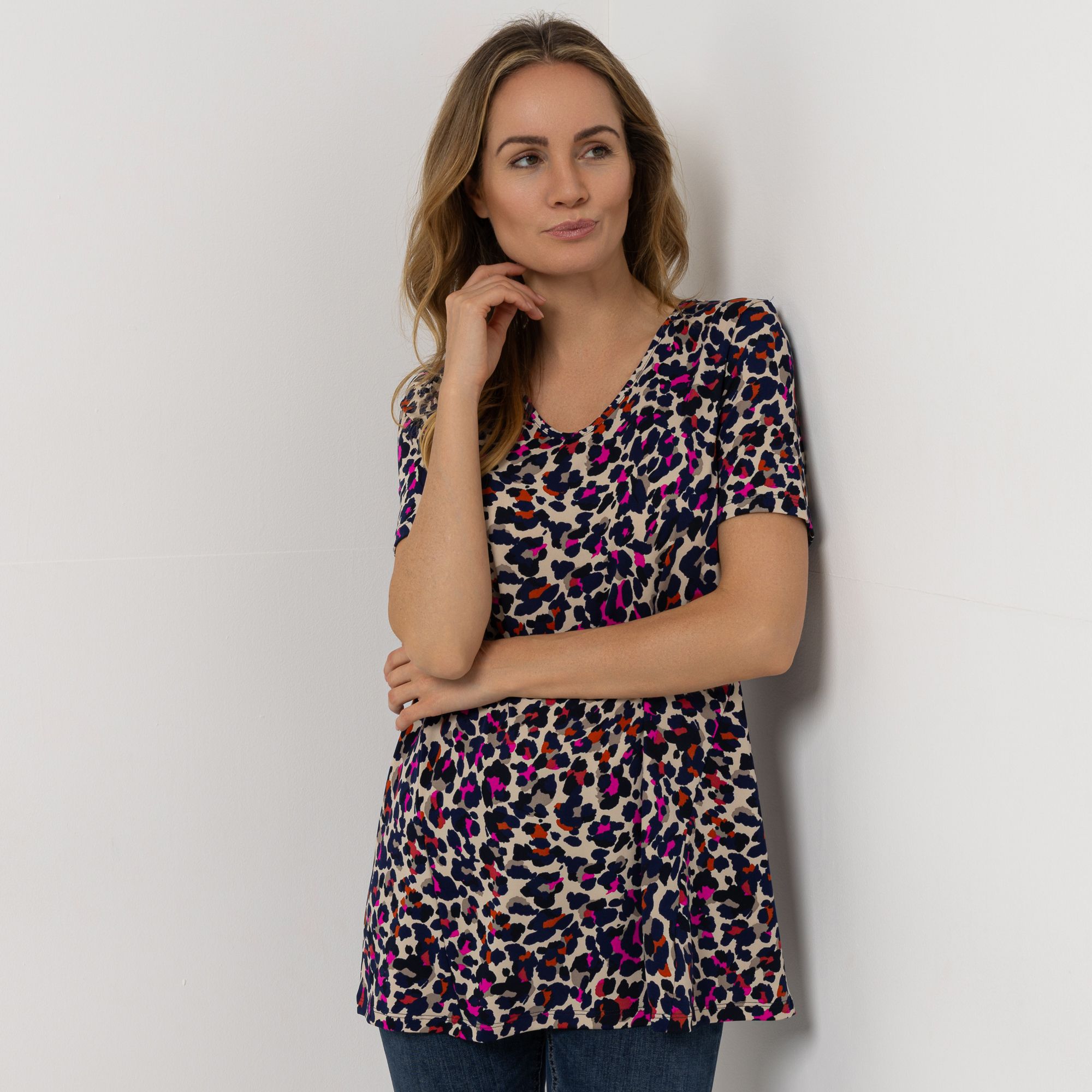 KIM & CO. Longshirt, 1/2-Arm Brazil Knit Jersey ausgestellter Saum figurumspielend