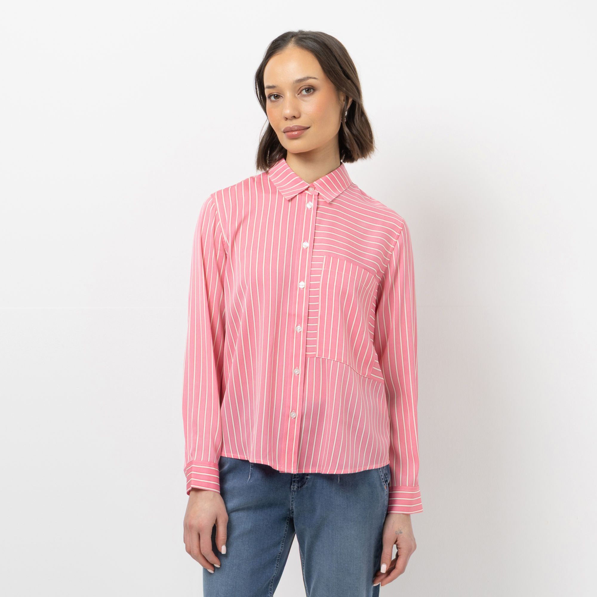 STEFFEN SCHRAUT Bluse, 1/1 Arm Knopfleiste abgerundeter Saum leger weit