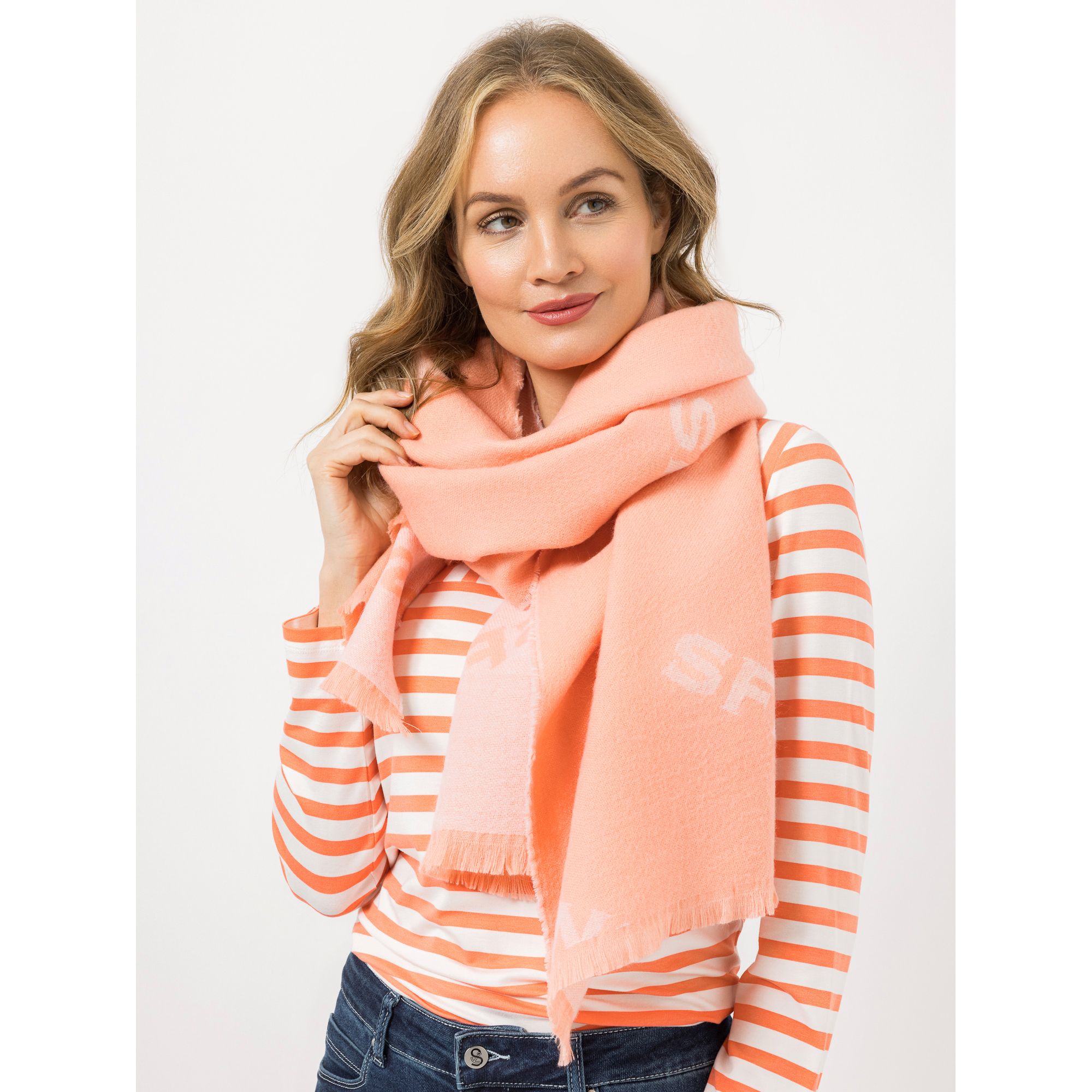 STRANDFEIN Schal Logo Schriftzug auf Rückseite gespiegelt ca. 60x180cm