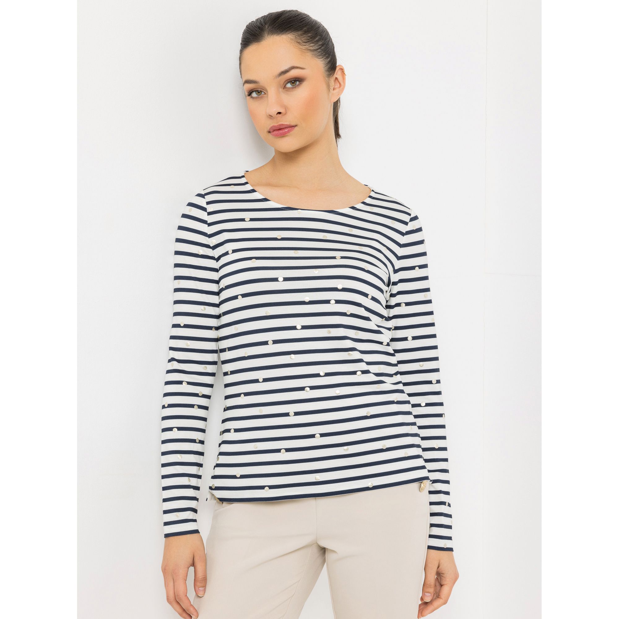 STEFFEN SCHRAUT Shirt Rundhalsausschnitt Seitennahtschlitze figurumspielend