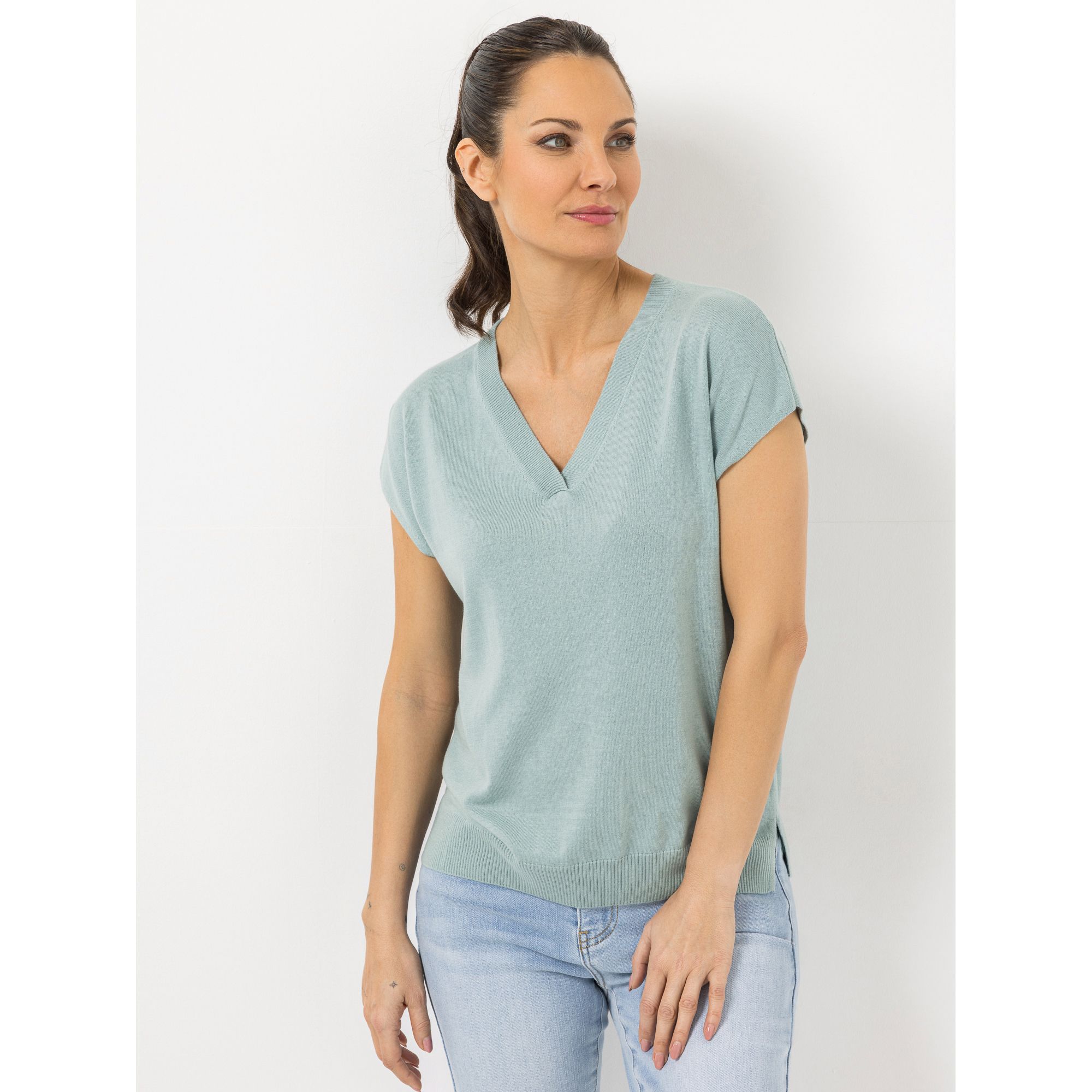 STEFFEN SCHRAUT Pullover V-Ausschnitt Seitenschlitze leger weit - Oversize