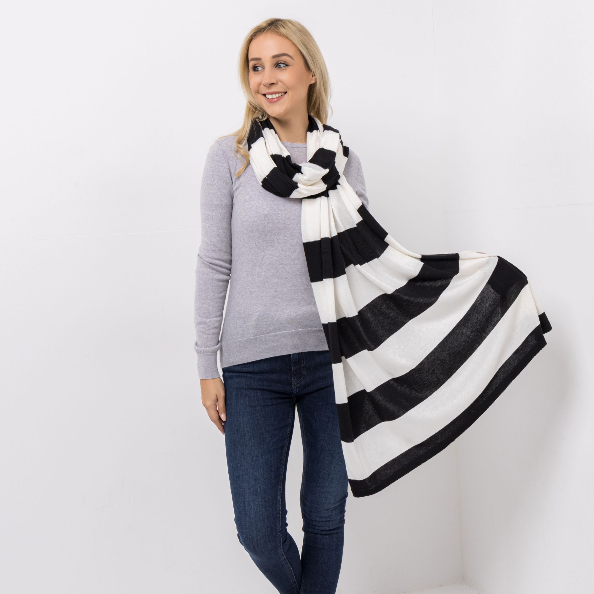 DINE 'N' DANCE Schal Streifen-Jacquard