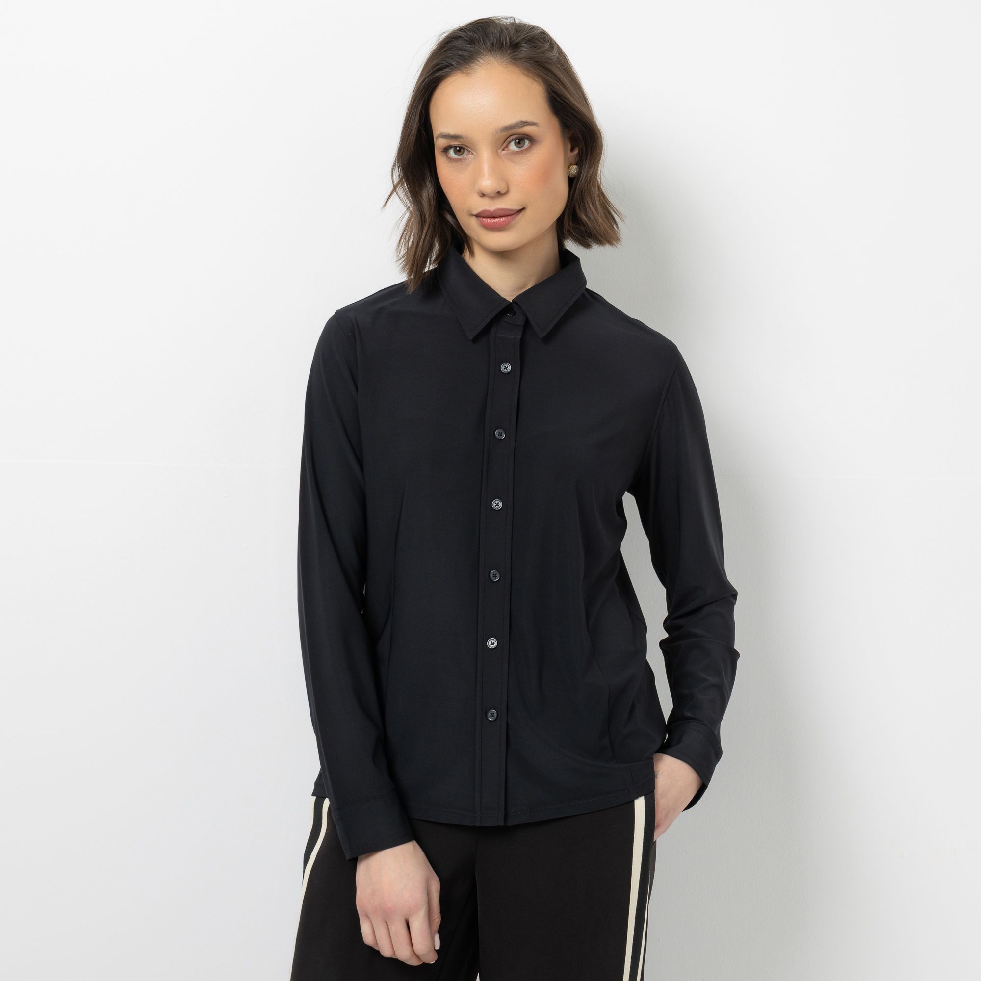 STEFFEN SCHRAUT Jerseybluse Manschetten Hemdblusenkragen figurumspielend