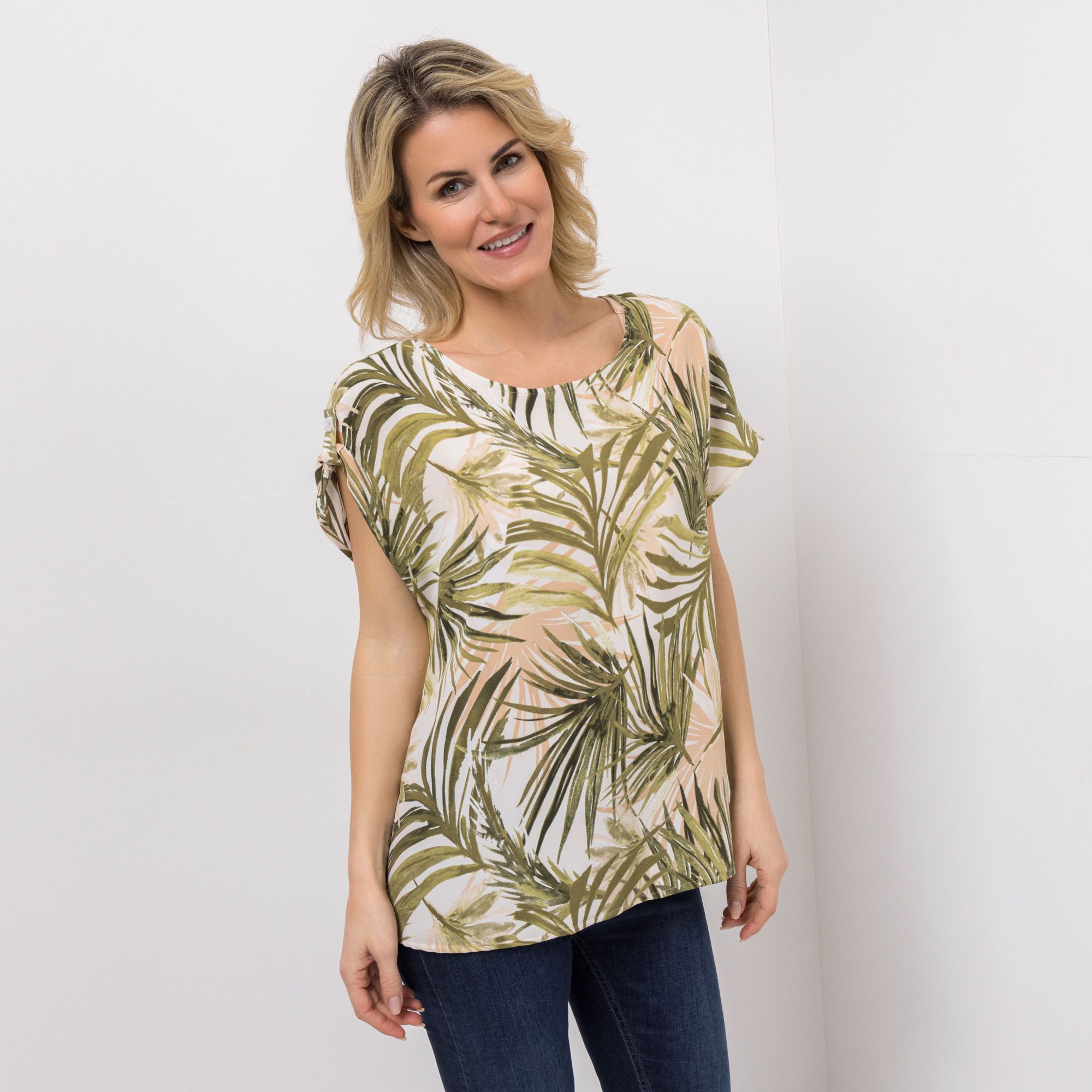 KIM & CO. Blusenshirt Struktur Popeline Schulterriegel oversize