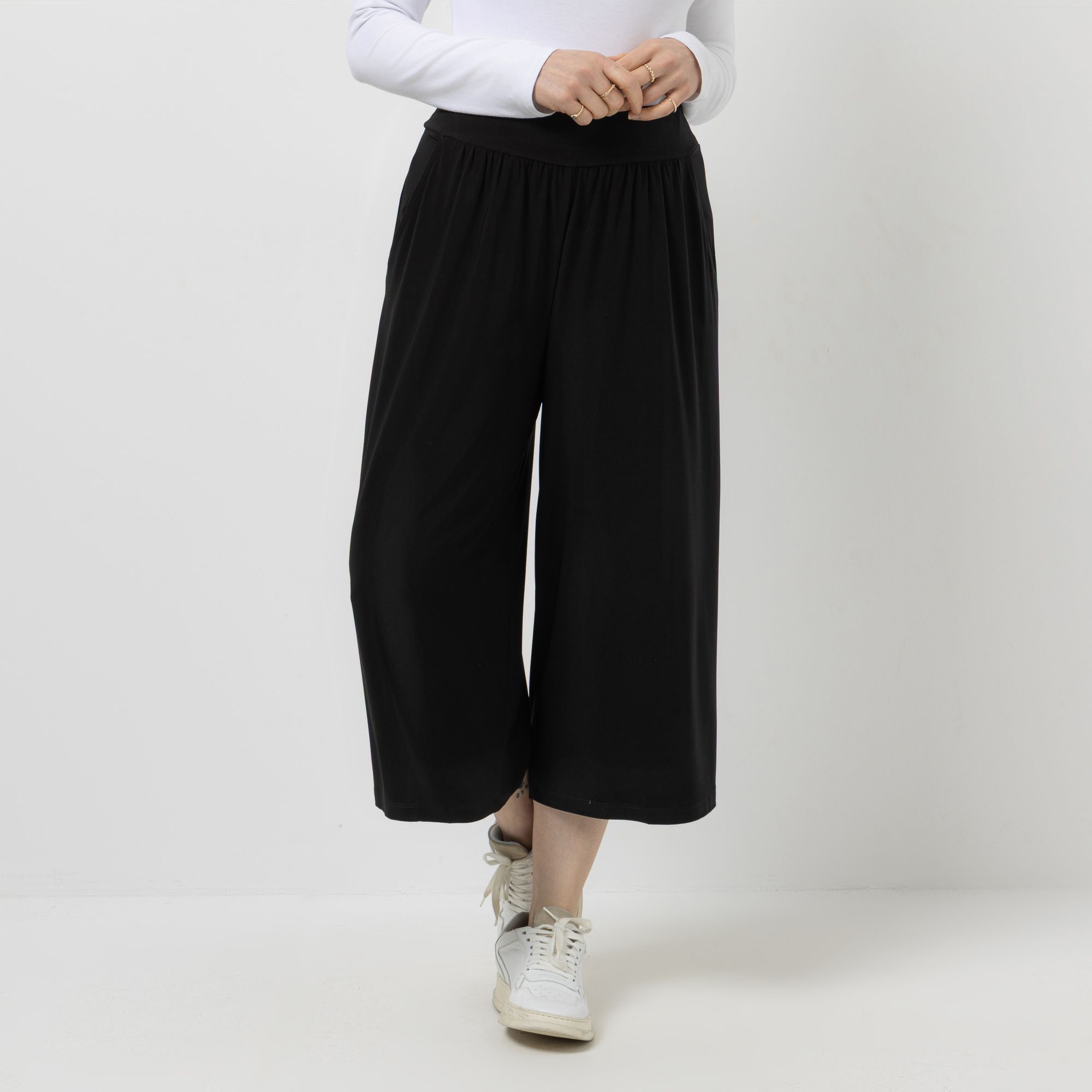 KIM & CO. Hose, 7/8-Länge Deluxe Brazil Knit 2 Eingrifftaschen weiter Beinverlauf