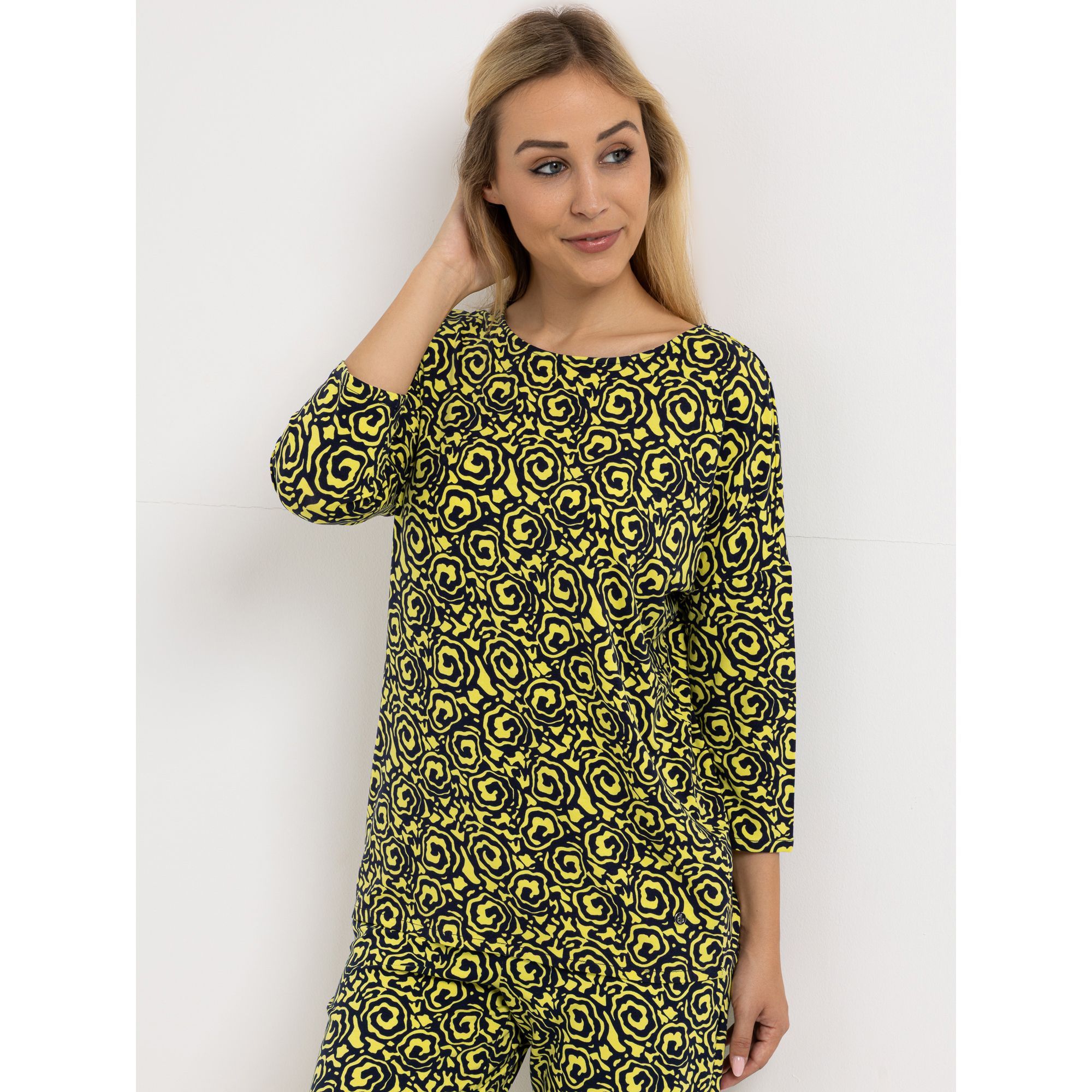 EVA LUTZ Shirt, 3/4-Arm Rundhalsausschnit aus ECOVERO Viskose leger weit