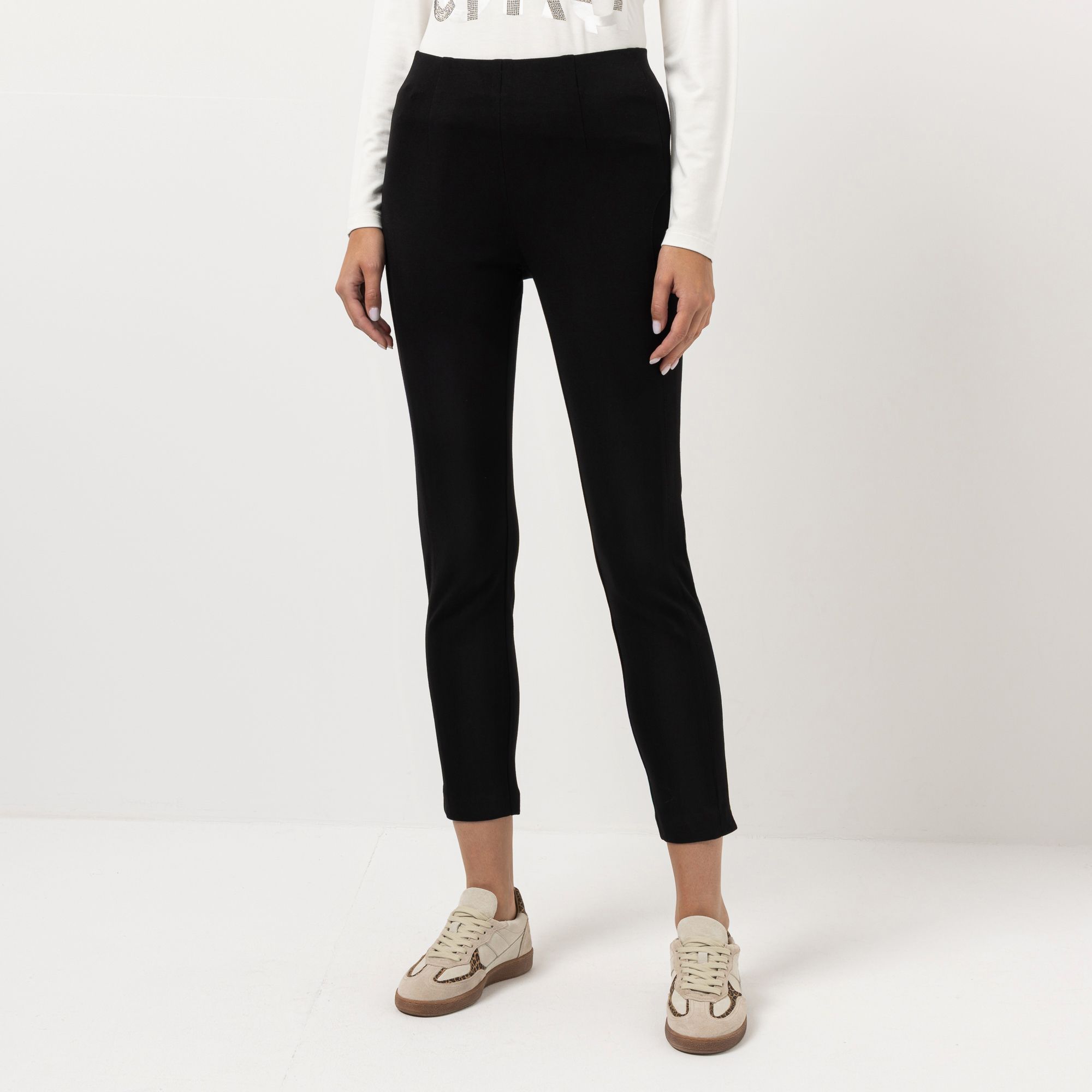 STEFFEN SCHRAUT Hose Rundumdehnbund Ziernähte schmales Bein