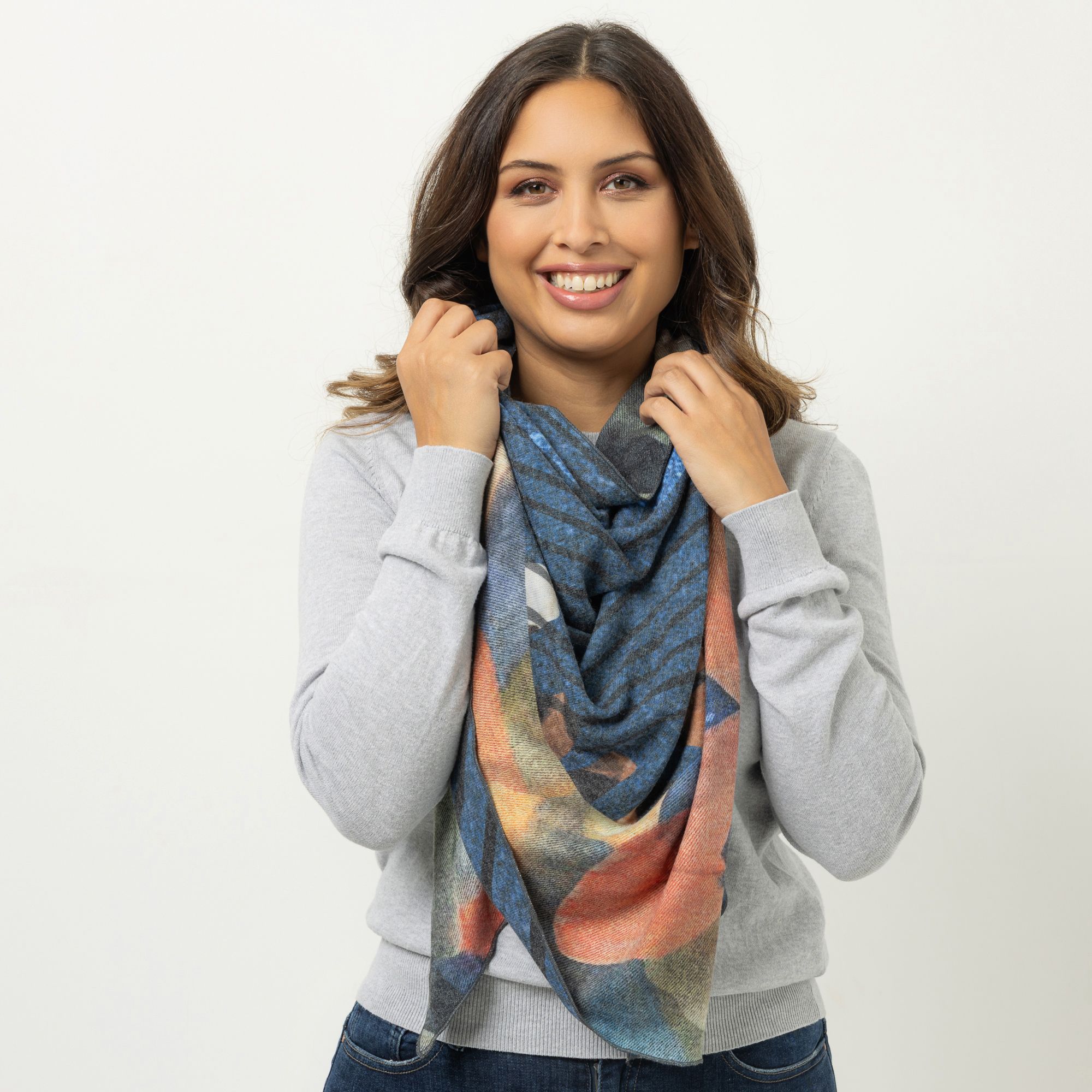 DINE 'N' DANCE Dreieckstuch bedruckt Jeans-Druck 200x100cm