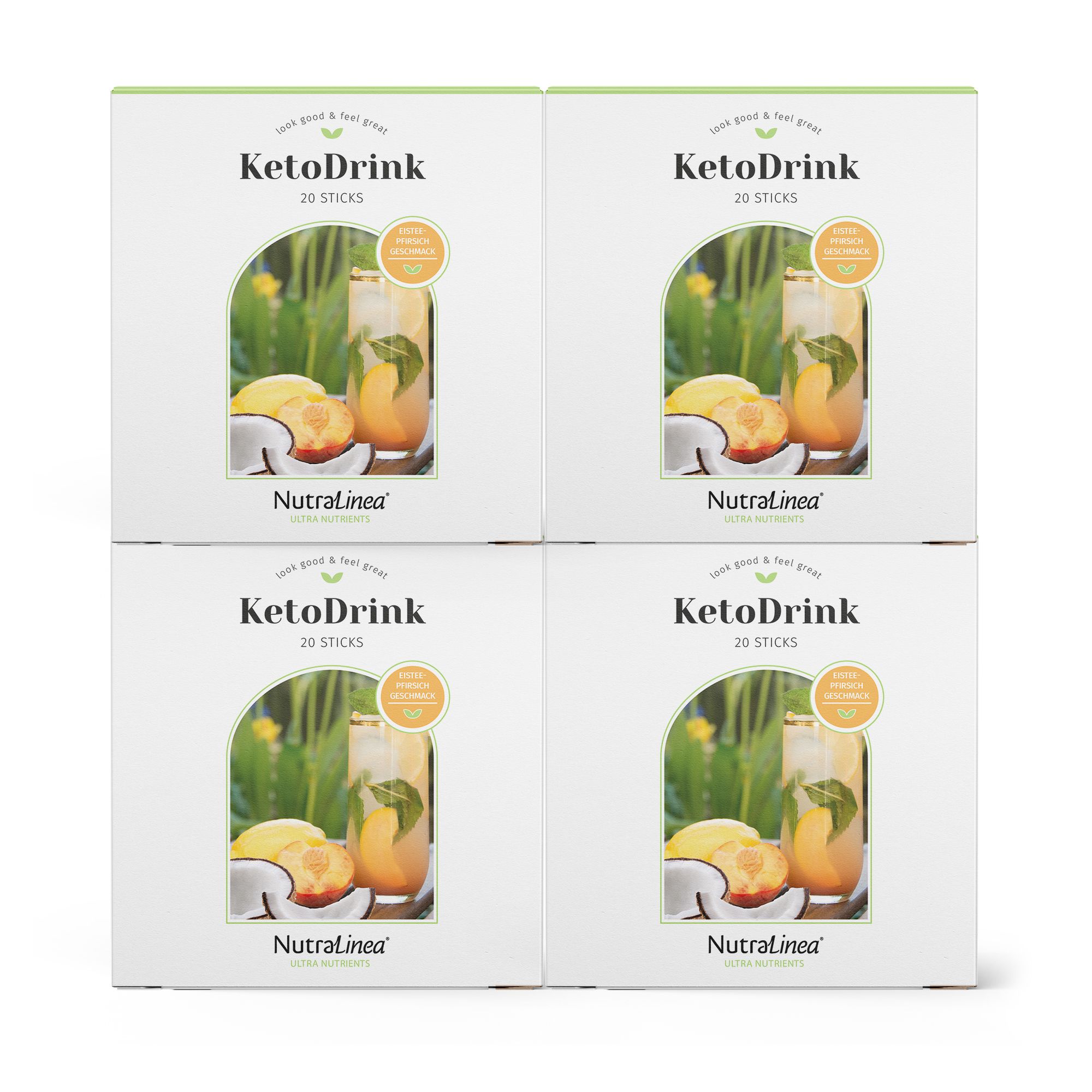 NutraLinea® Keto Drink mit Vitamin C & MCT 4x20 Sticks für 80 Tage