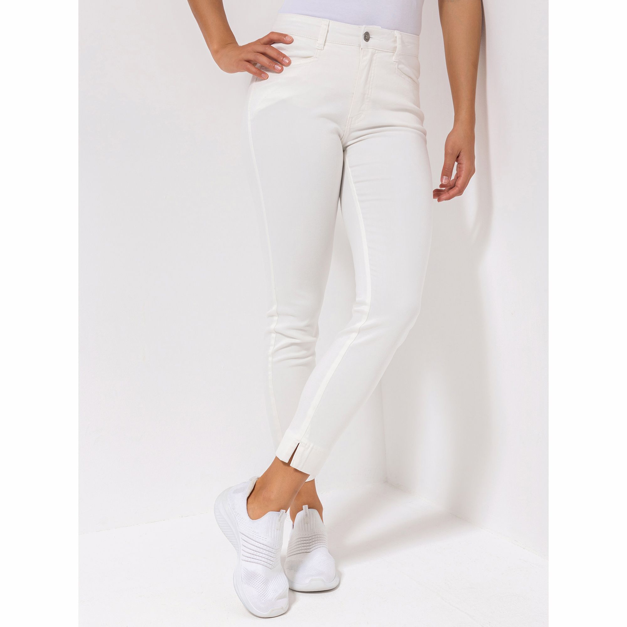 EVA LUTZ Hose, knöchellang 5-pocket-Form elastisches Material schmales Bein