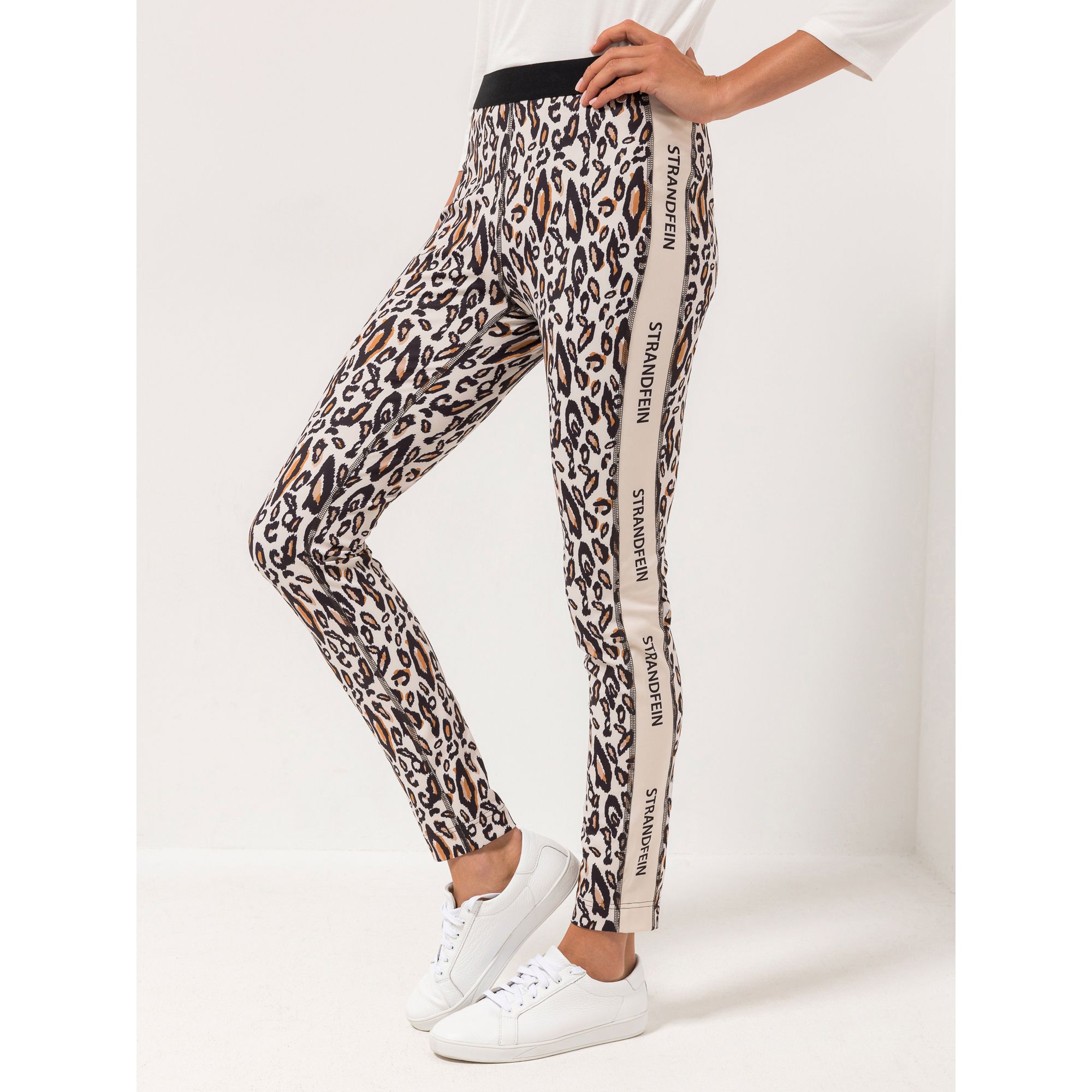 STRANDFEIN Leggings Rundumdehnbund Galonstreifen schmales Bein