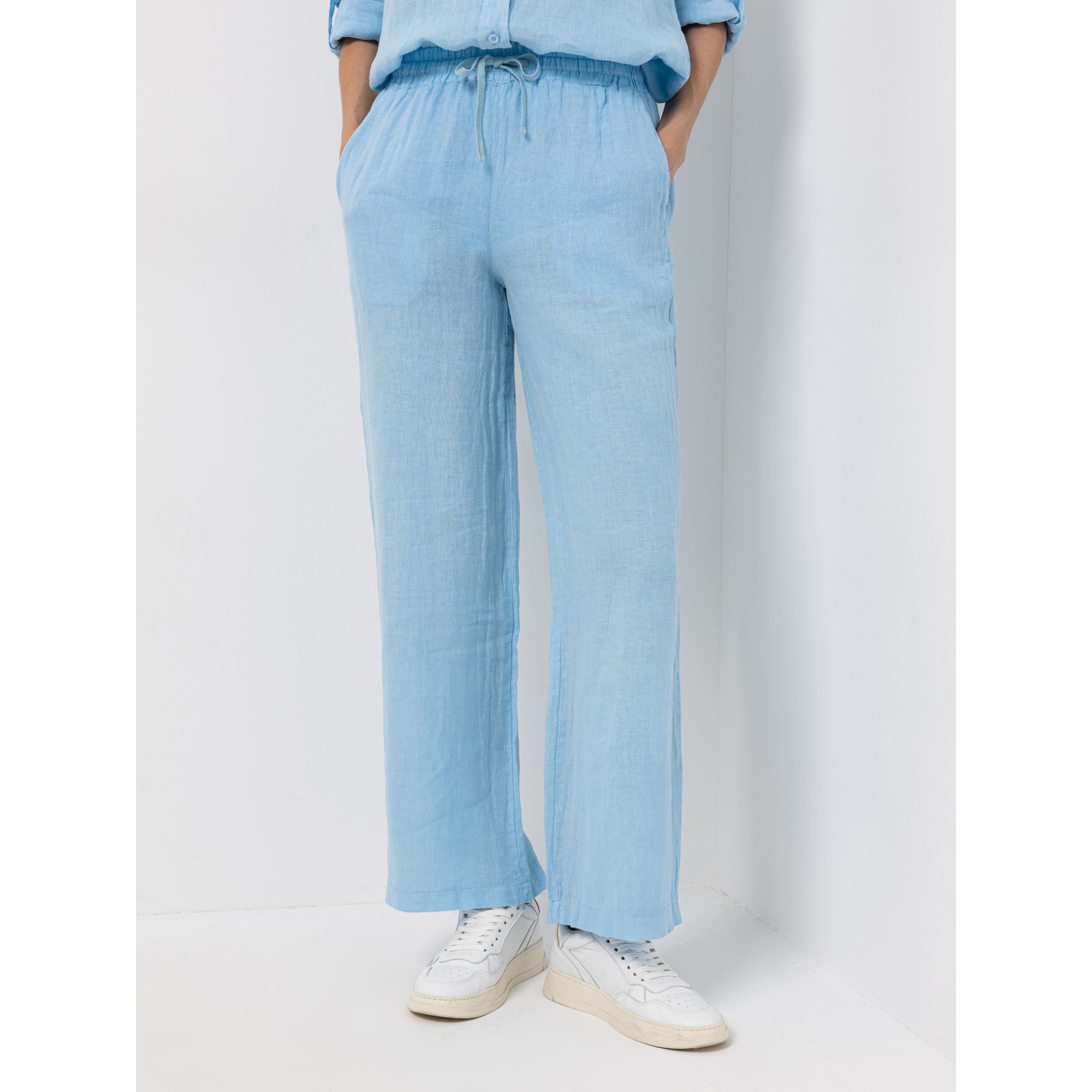 STRANDFEIN Hose lange Form 100% Leinen gerades Bein