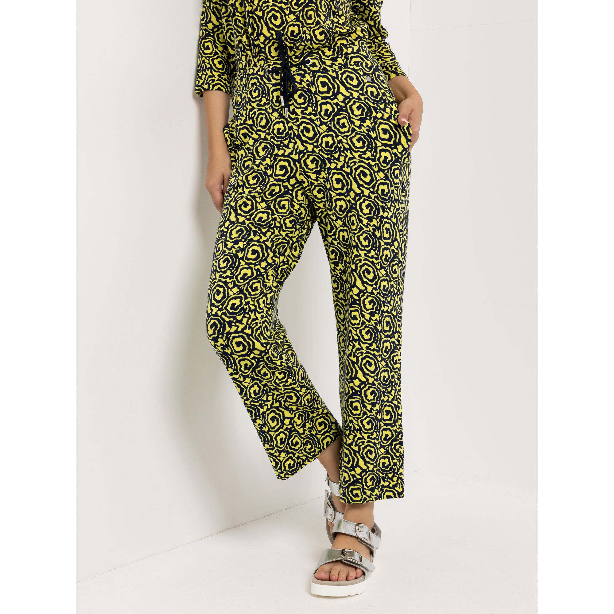 EVA LUTZ Hose, 7/8 Länge Rundumdehnbund mit ECOVERO Viskose gerades Bein