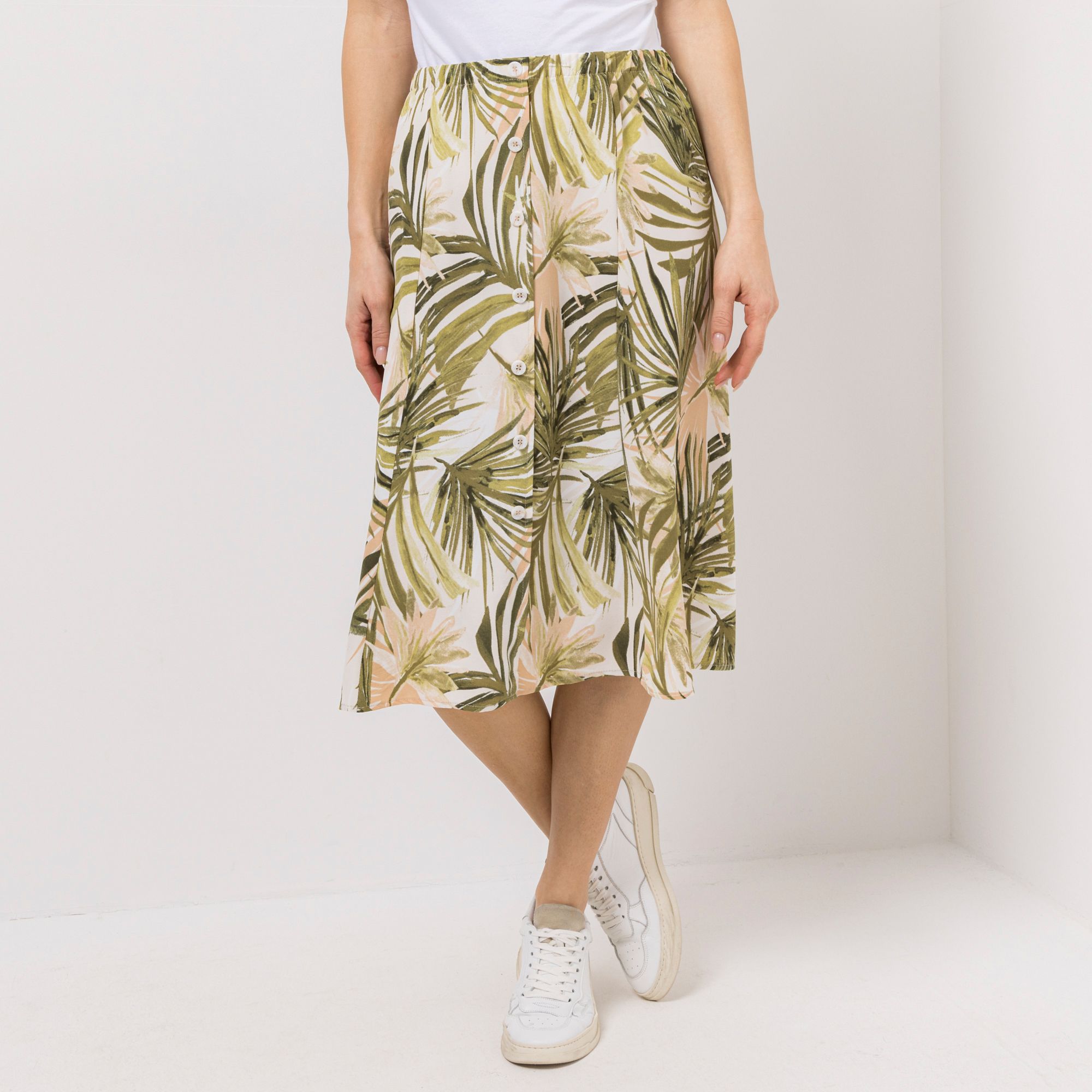 KIM & CO. Rock, knieumspielend Struktur Popeline Knopfleiste figurumspielend