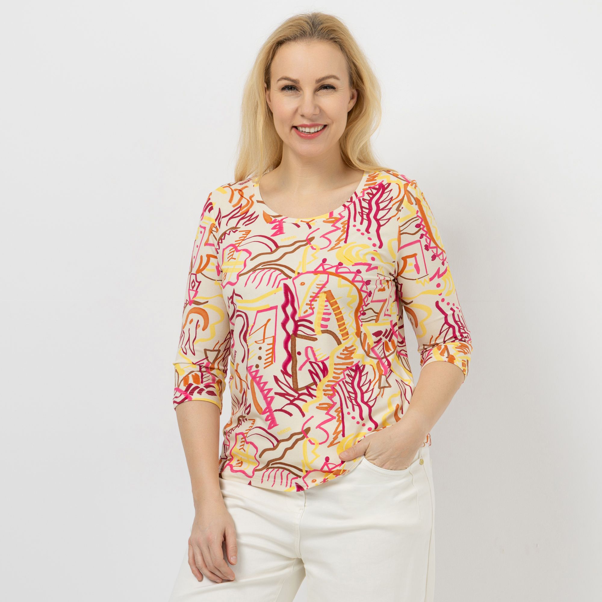 DAWID by Dawid Tomaszewski Shirt, 3/4-Arm bedruckt figurumspielend