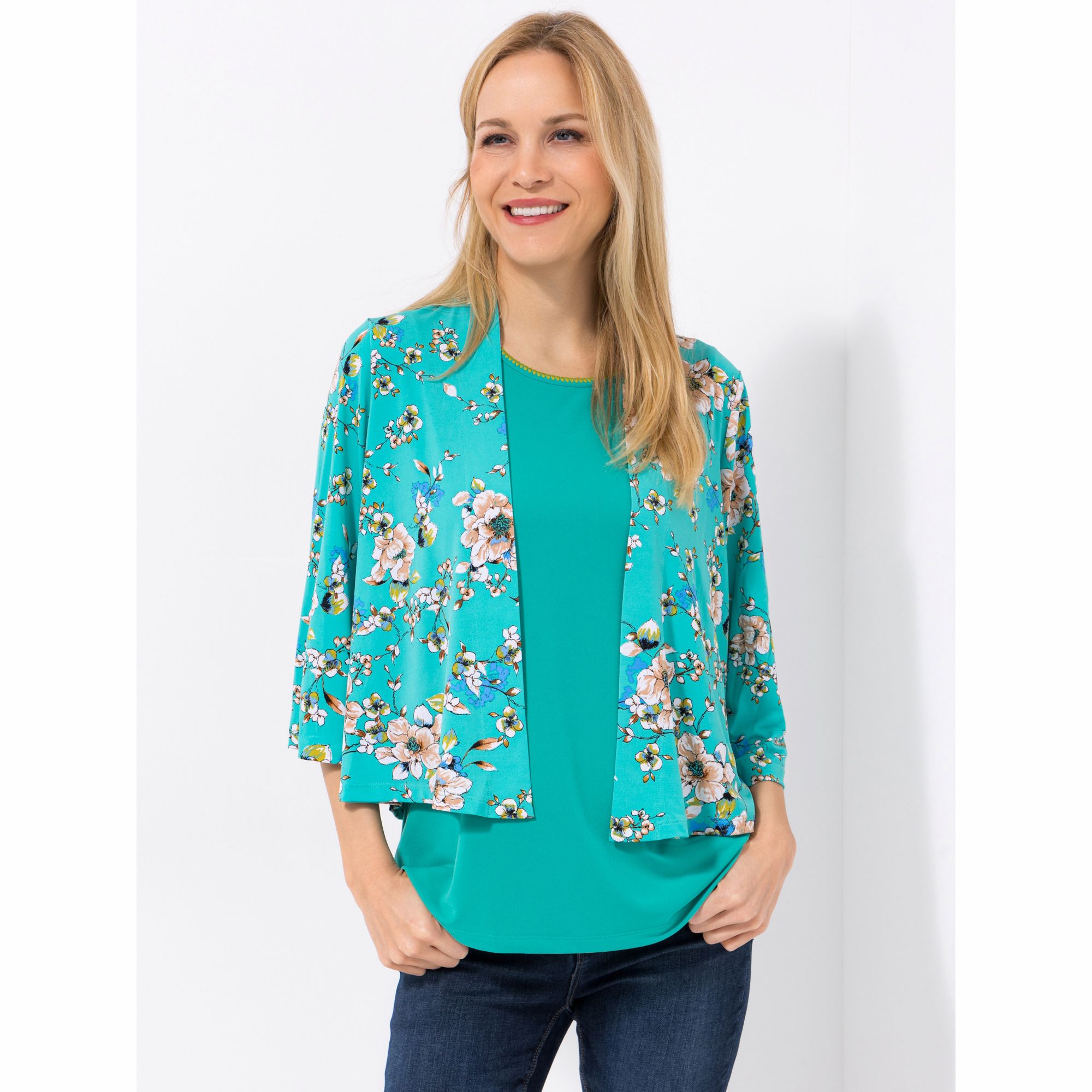 KIM & CO. Cardigan, Bolero-Form Brazil Knit Jersey Druckauswahl figurumspielend