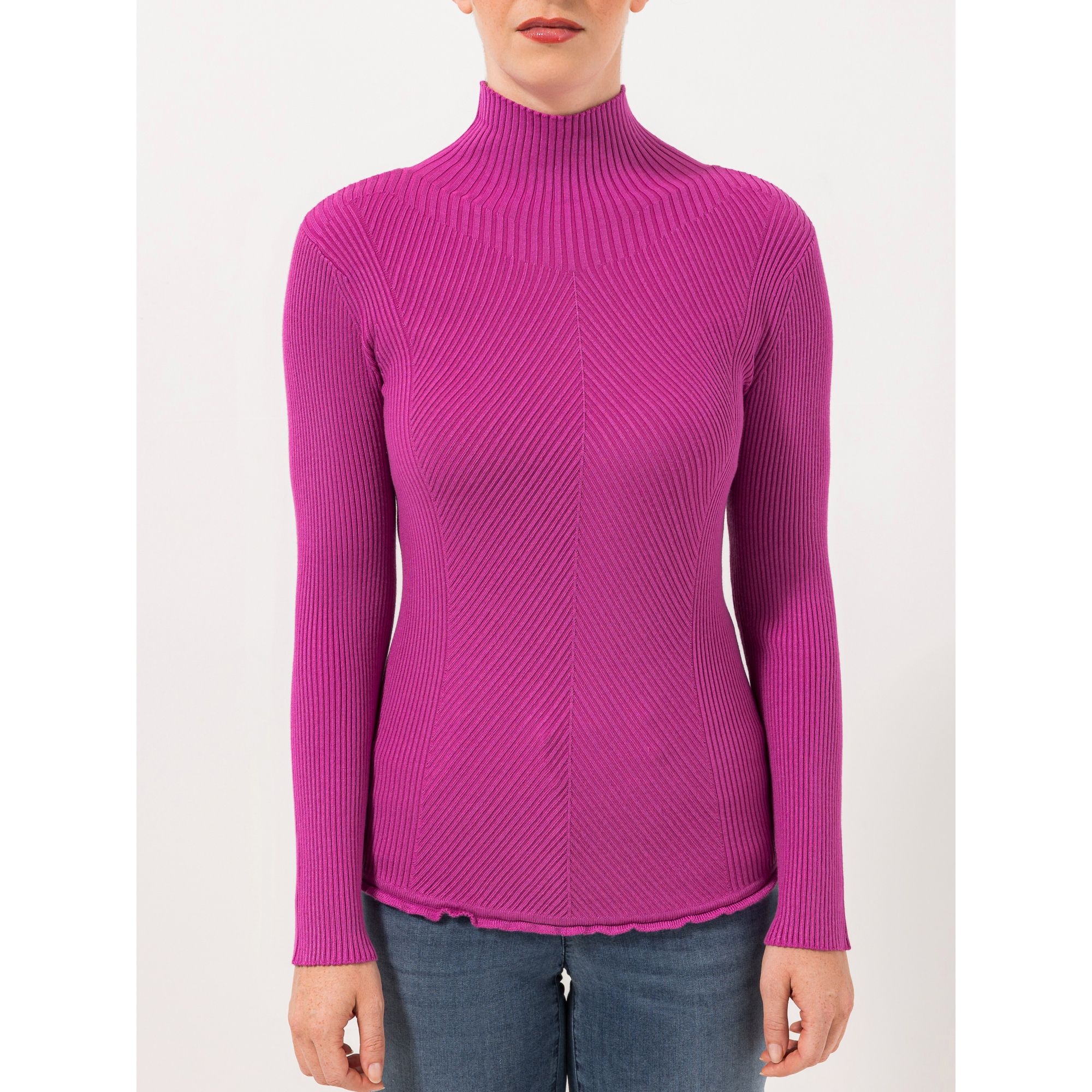 STEFFEN SCHRAUT Rollkragenpullover Stehkragen Rippstrick-Struktur figurbetont