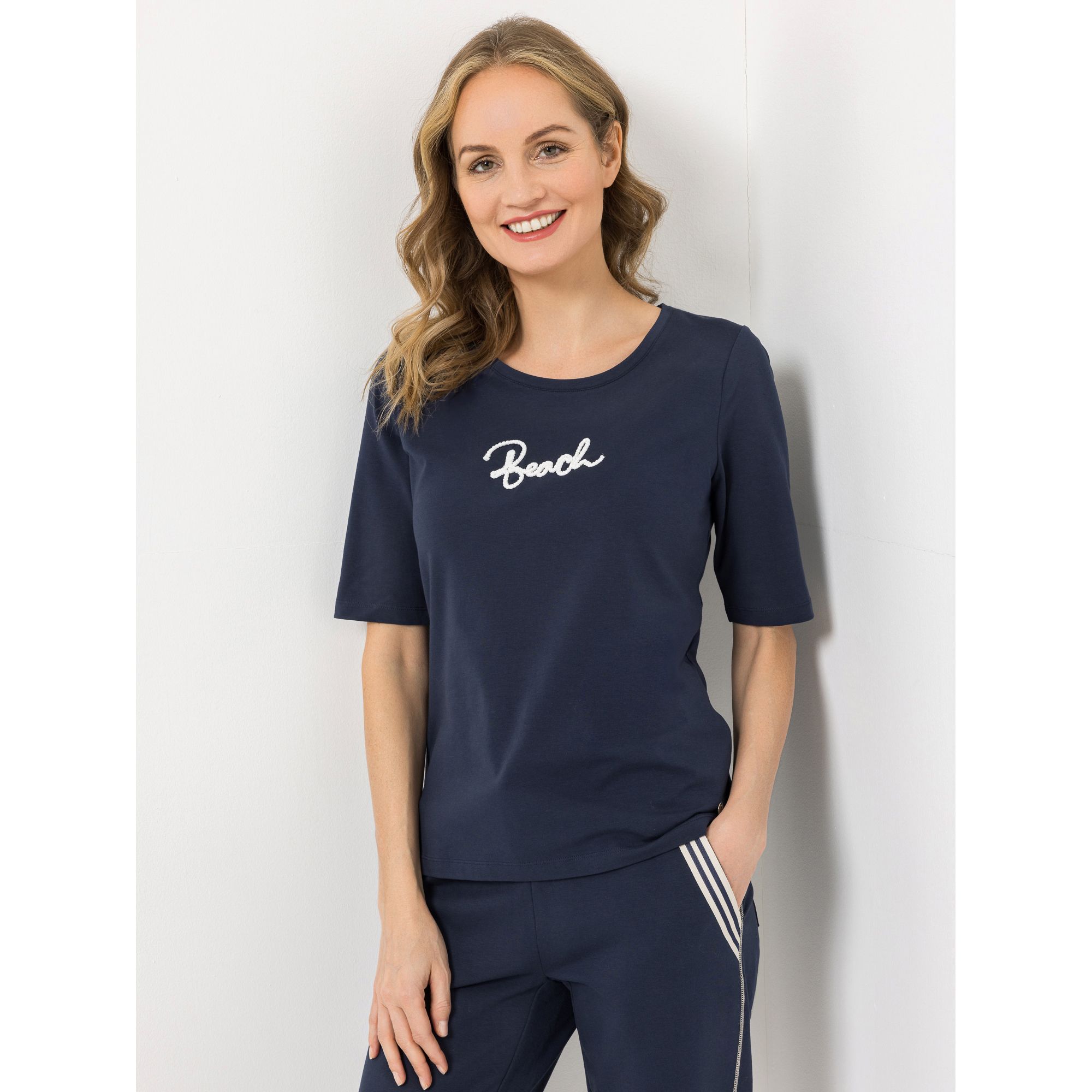 STRANDFEIN Shirt, 1/2-Arm Rundhalsausschnitt Beach-Kordel figurumspielend