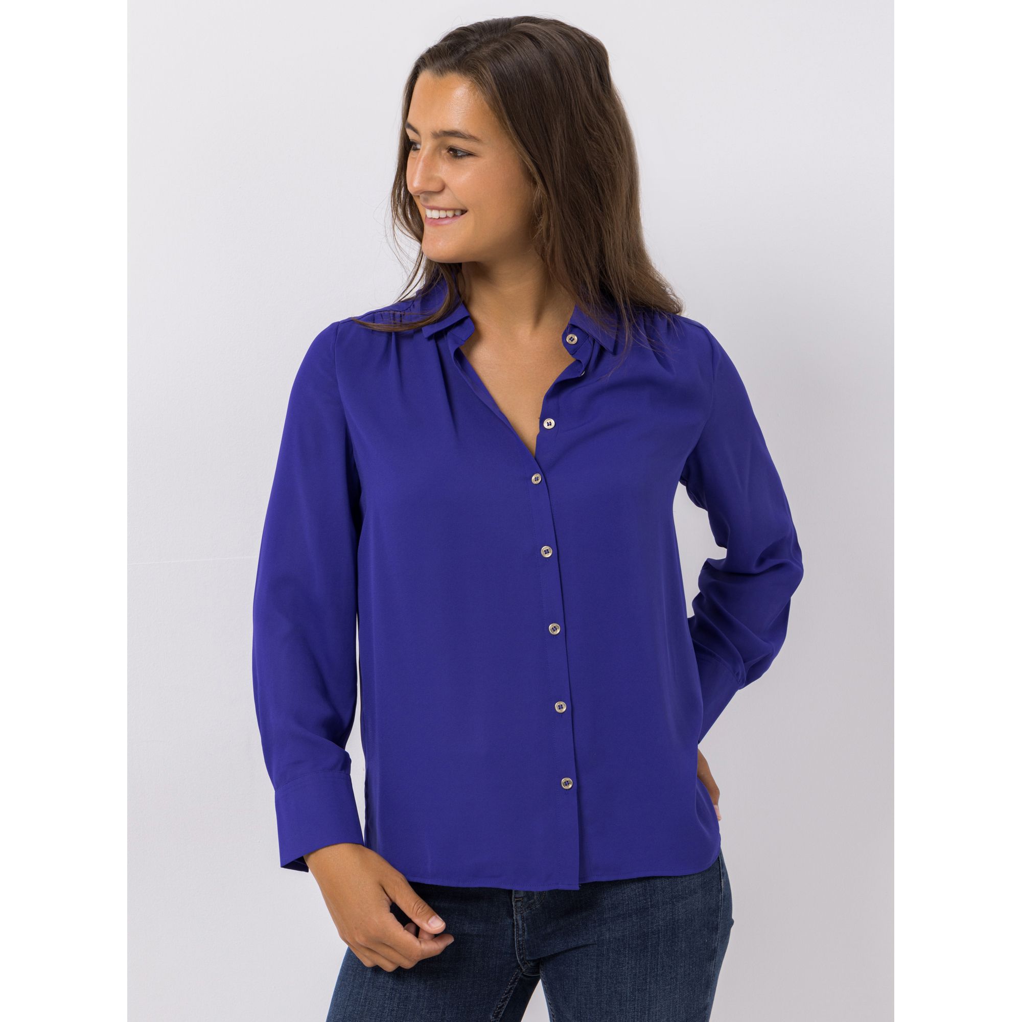 EVA LUTZ Bluse Lotte Knopfleiste Manschetten leger weit