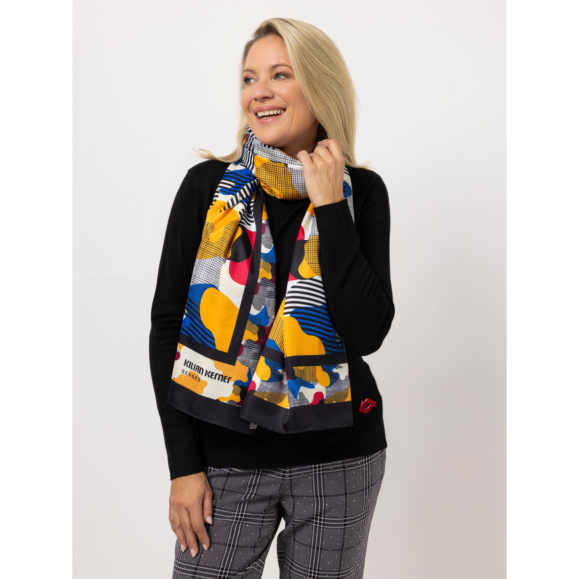 KILIAN KERNER SENSES Tuch, Exklusiv-Druck feiner Twill-Stoff Kussmund-Detail Grösse: ca. 90x190cm