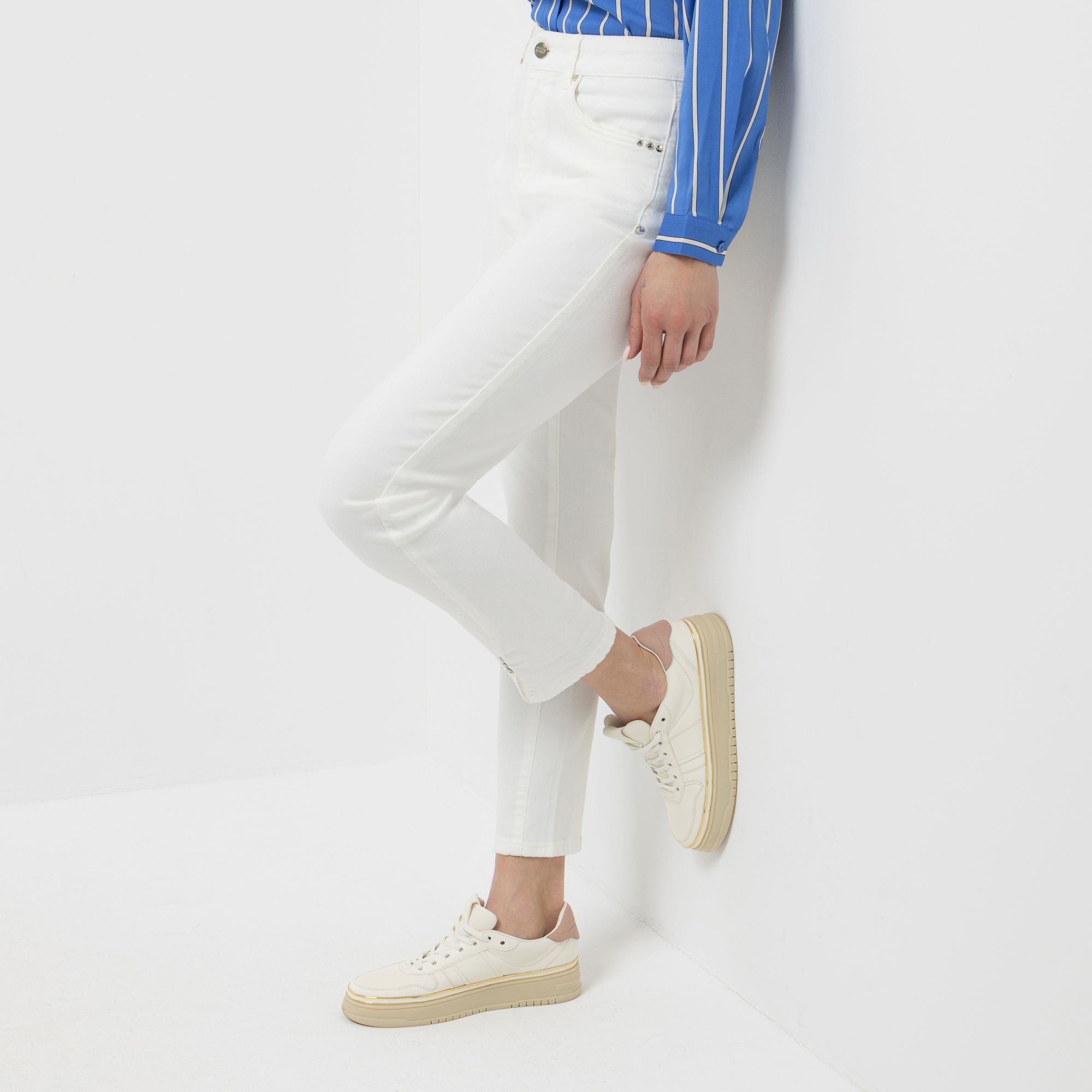 STEFFEN SCHRAUT Jeanshose knöchellang Strassdetail schmales Bein