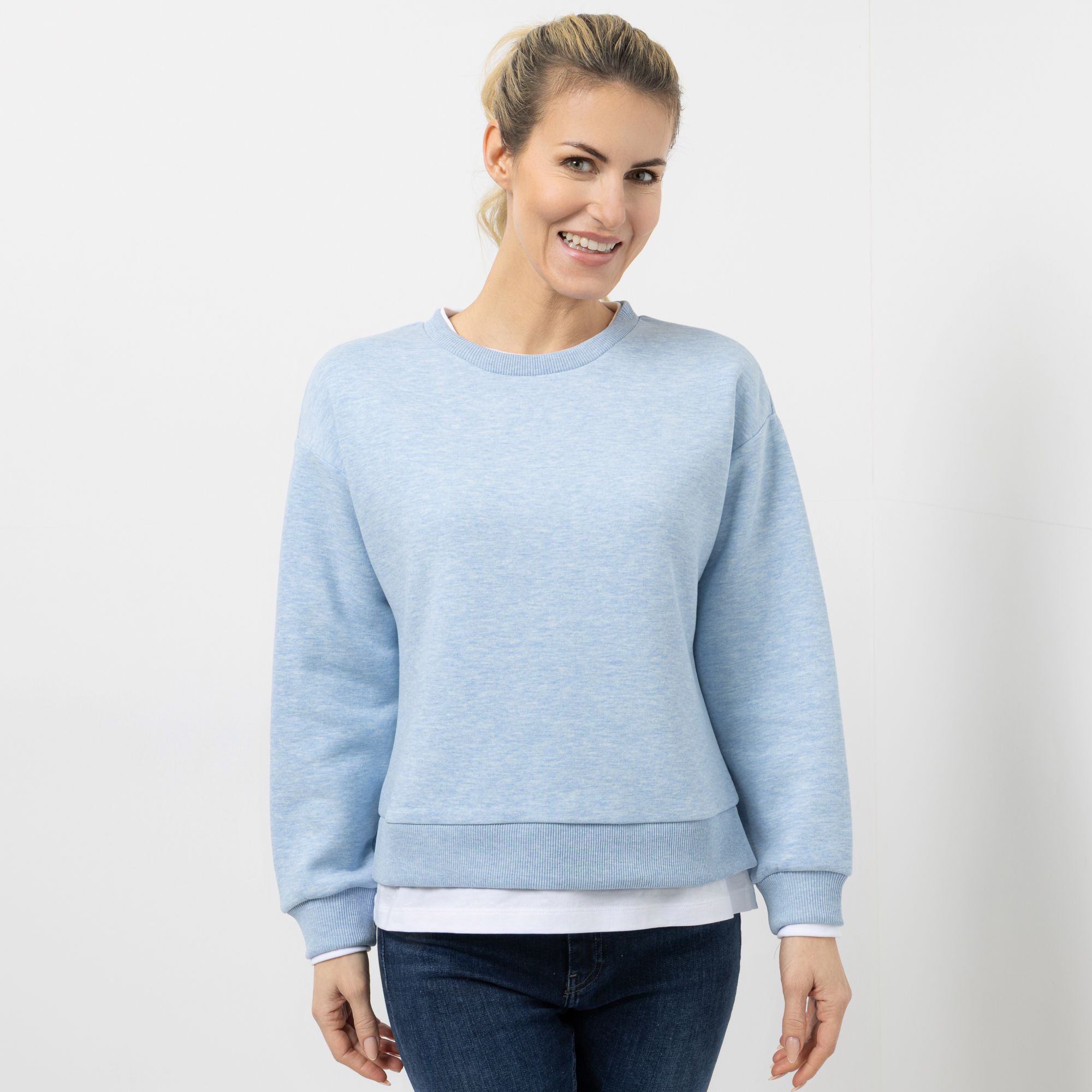 DINE 'N' DANCE Sweatshirt, 1/1-Arm 2in1-Optik Rippbundabschluss figurumspielend