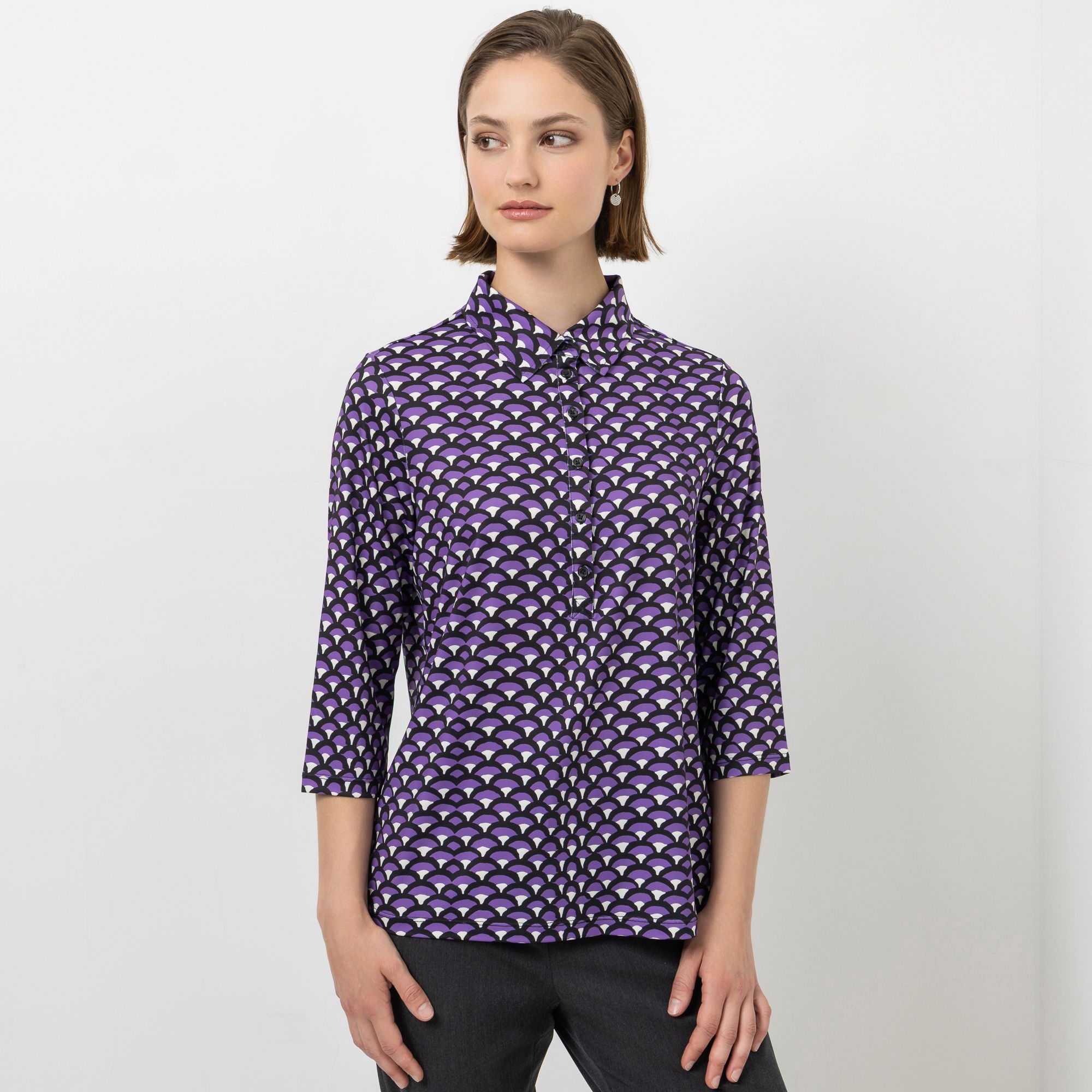 STEFFEN SCHRAUT Shirt, 3/4-Arm Kragen halbe Knopfleiste figurumspielend