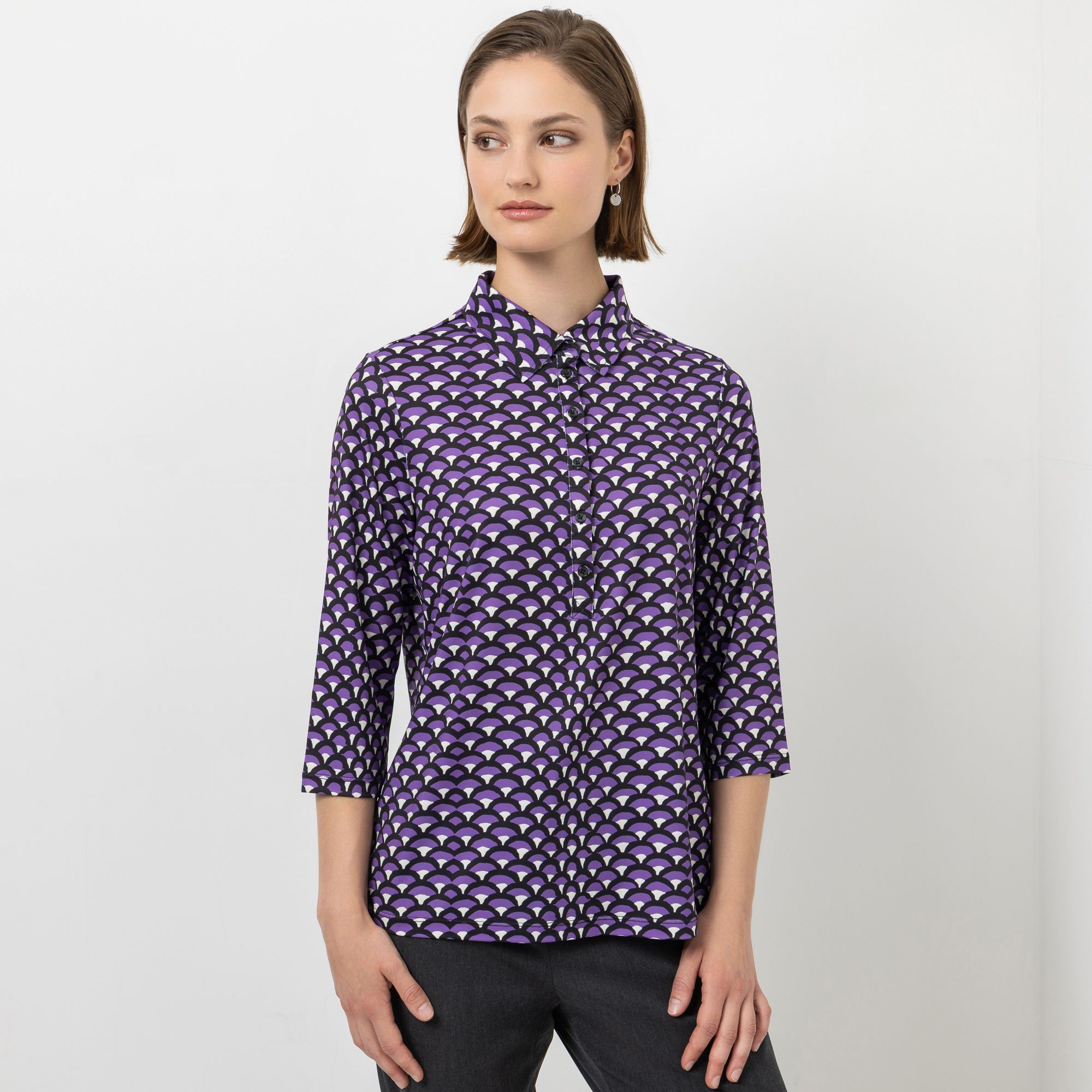 STEFFEN SCHRAUT Shirt, 3/4-Arm Kragen halbe Knopfleiste figurumspielend