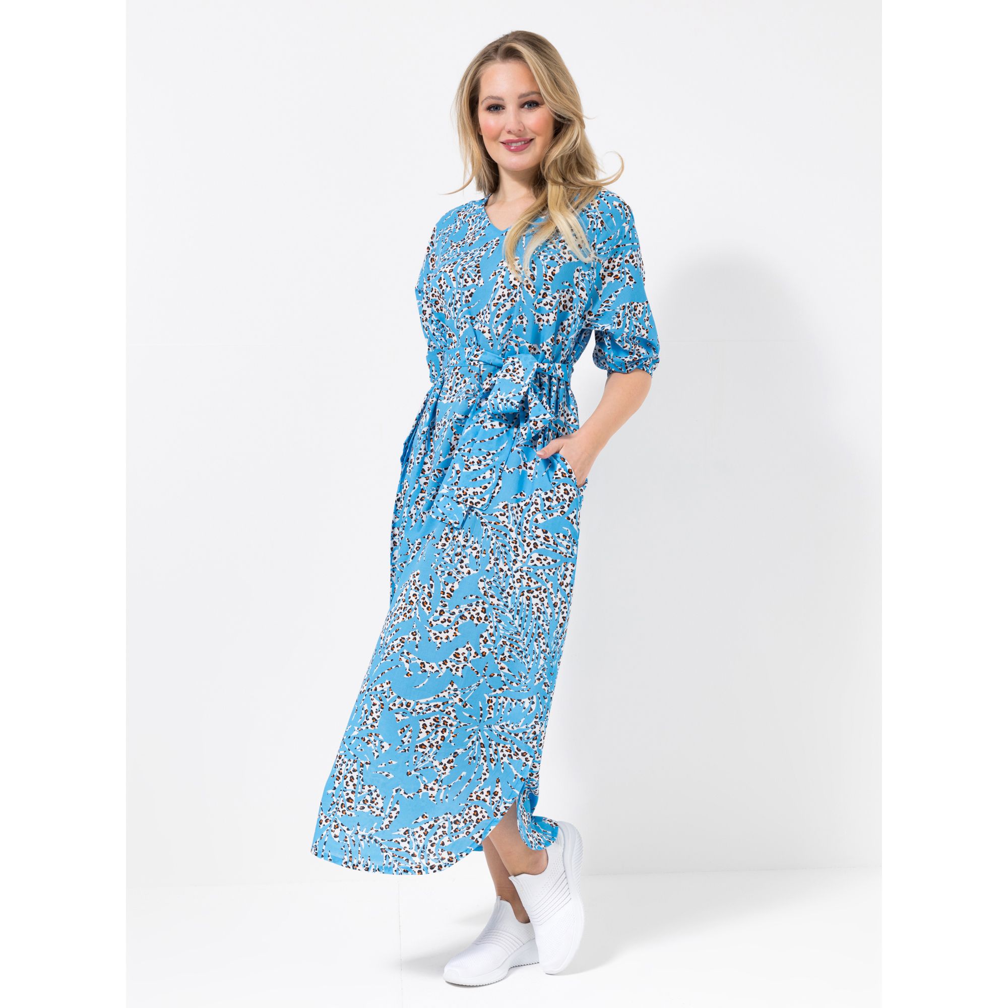 SOULS BY EYWASOULS® Maxi-Kleid, 1/2 Arm mit Seitentaschen leger weit