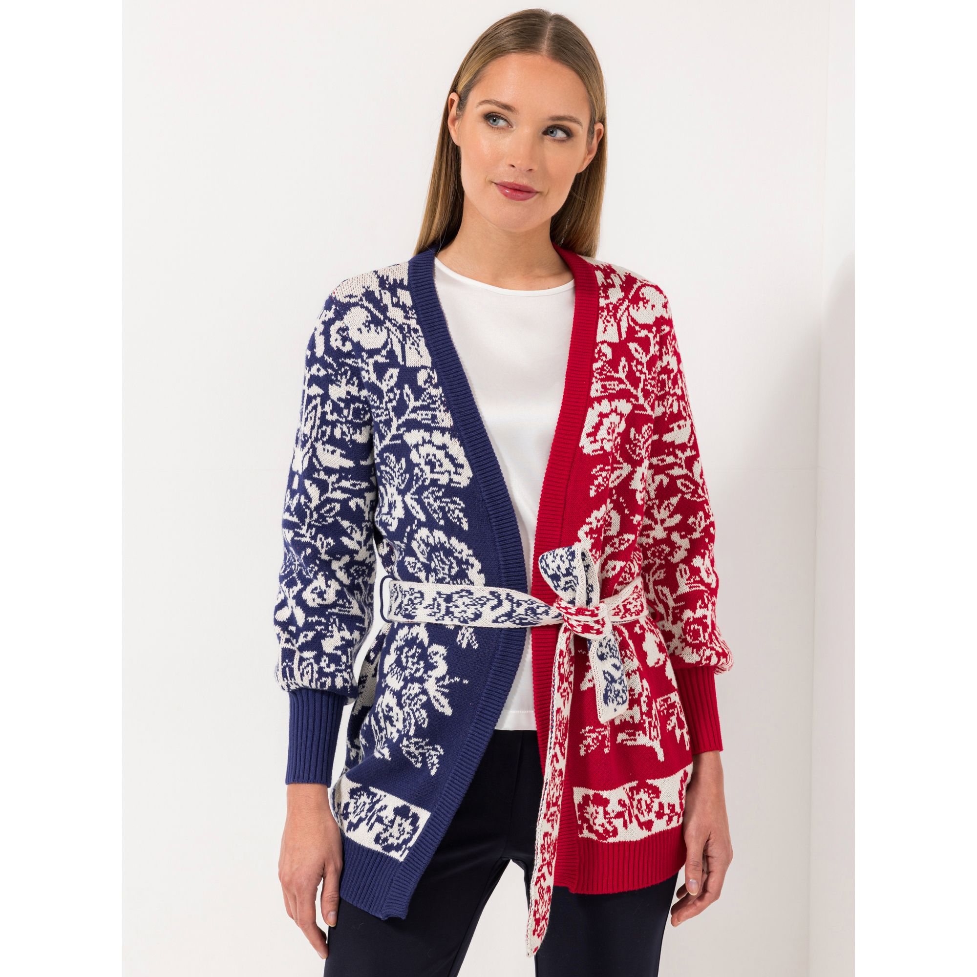 STEFFEN SCHRAUT Longcardigan, 1/1-Arm offene Front Bindegürtel figurumspielend