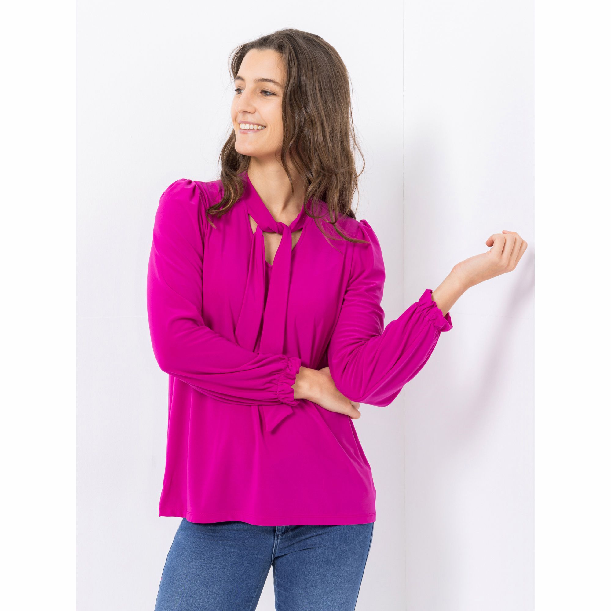 KIM & CO. Shirt, Langarm Brazil Knit Jersey Schleifenband figurumspielend