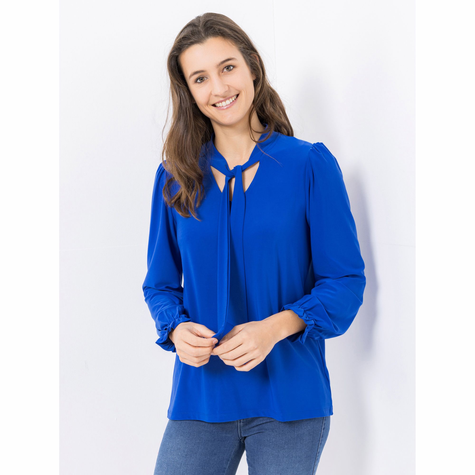 KIM & CO. Shirt, Langarm Brazil Knit Jersey Schleifenband figurumspielend