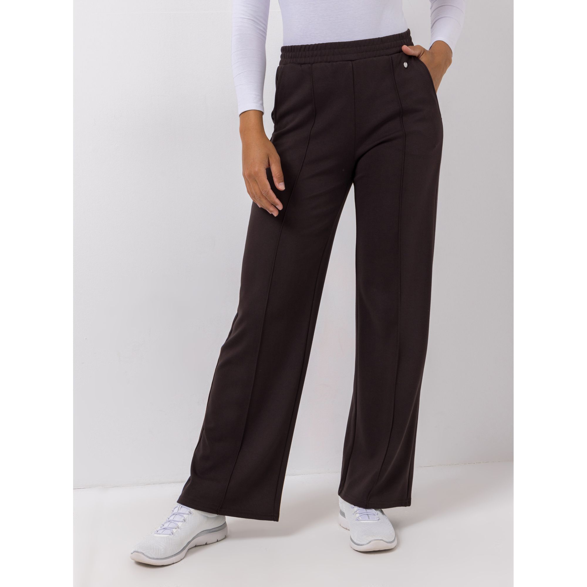 EVA LUTZ Hose Rundumdehnbund mit Biese weites Bein