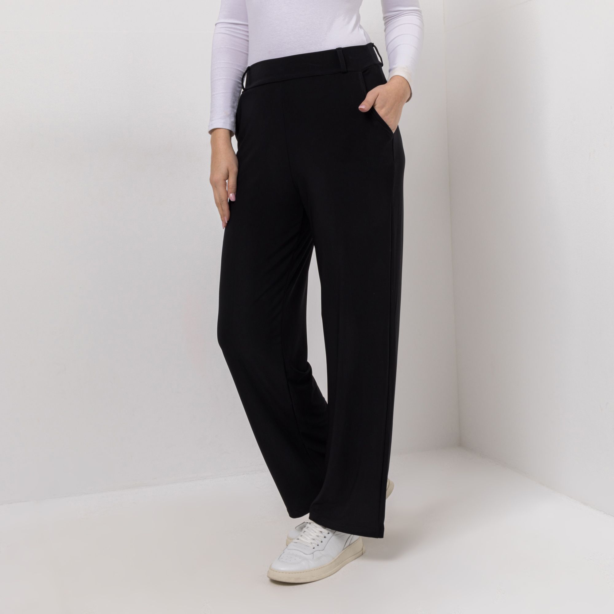 KIM & CO. Hose, lange Form Deluxe Brazil Knit 2 Eingrifftaschen gerader Beinverlauf