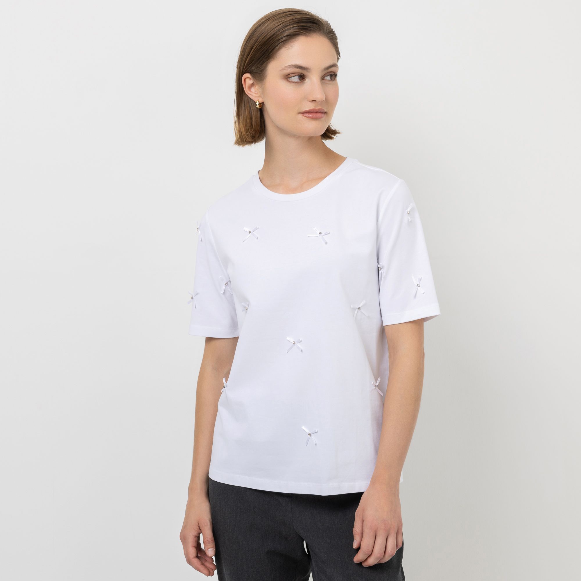 STEFFEN SCHRAUT Shirt, 1/2-Arm Rundhalsausschnitt Schleifendetails figurumspielend