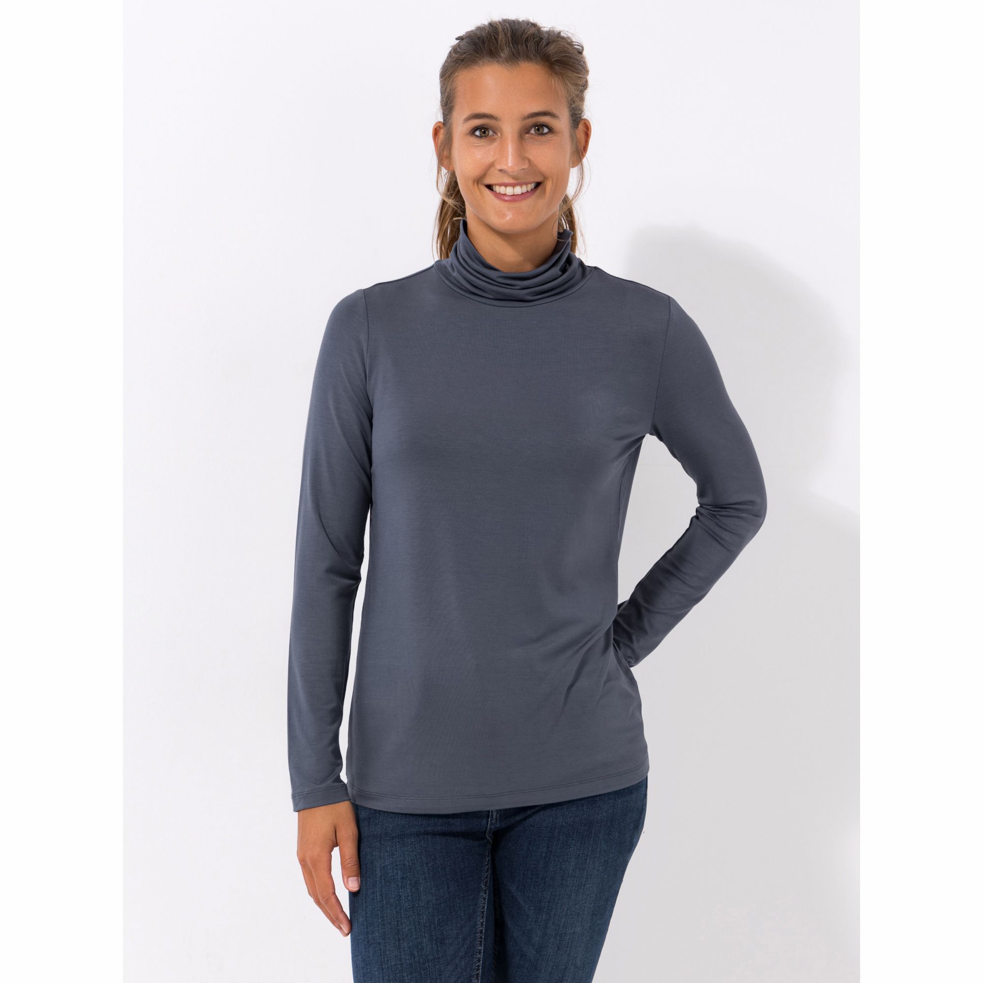 VIA MILANO Shirt 1/1-Arm Rollkragen figurumspielend