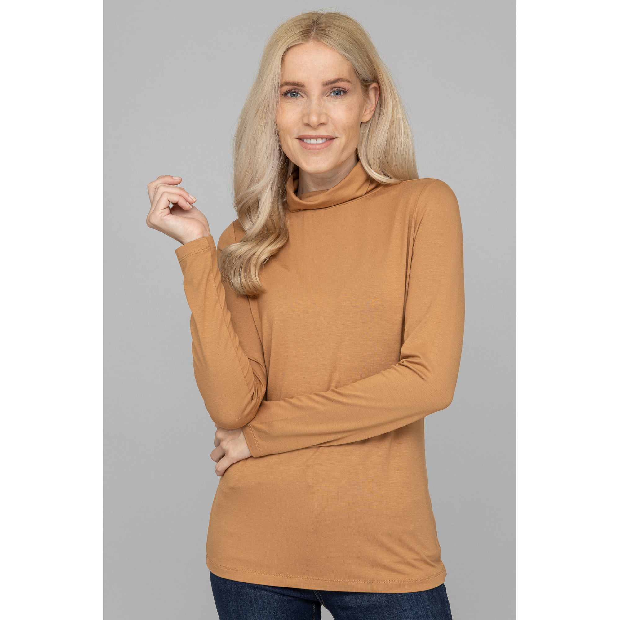 VIA MILANO Shirt 1/1-Arm Rollkragen figurumspielend