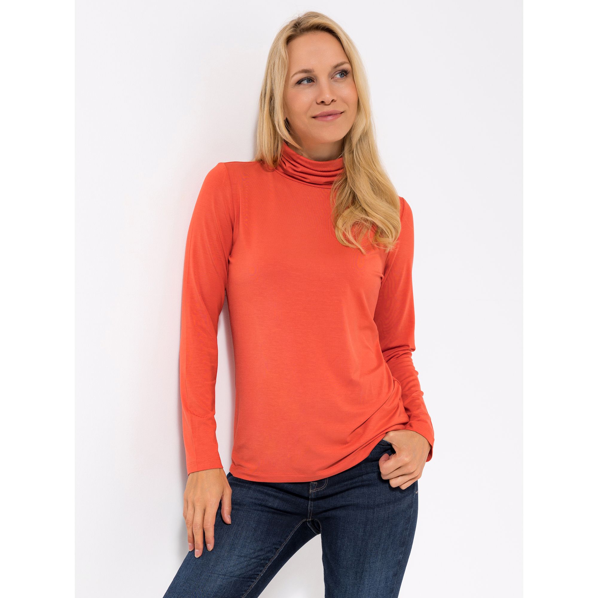 VIA MILANO Shirt 1/1-Arm Rollkragen figurumspielend