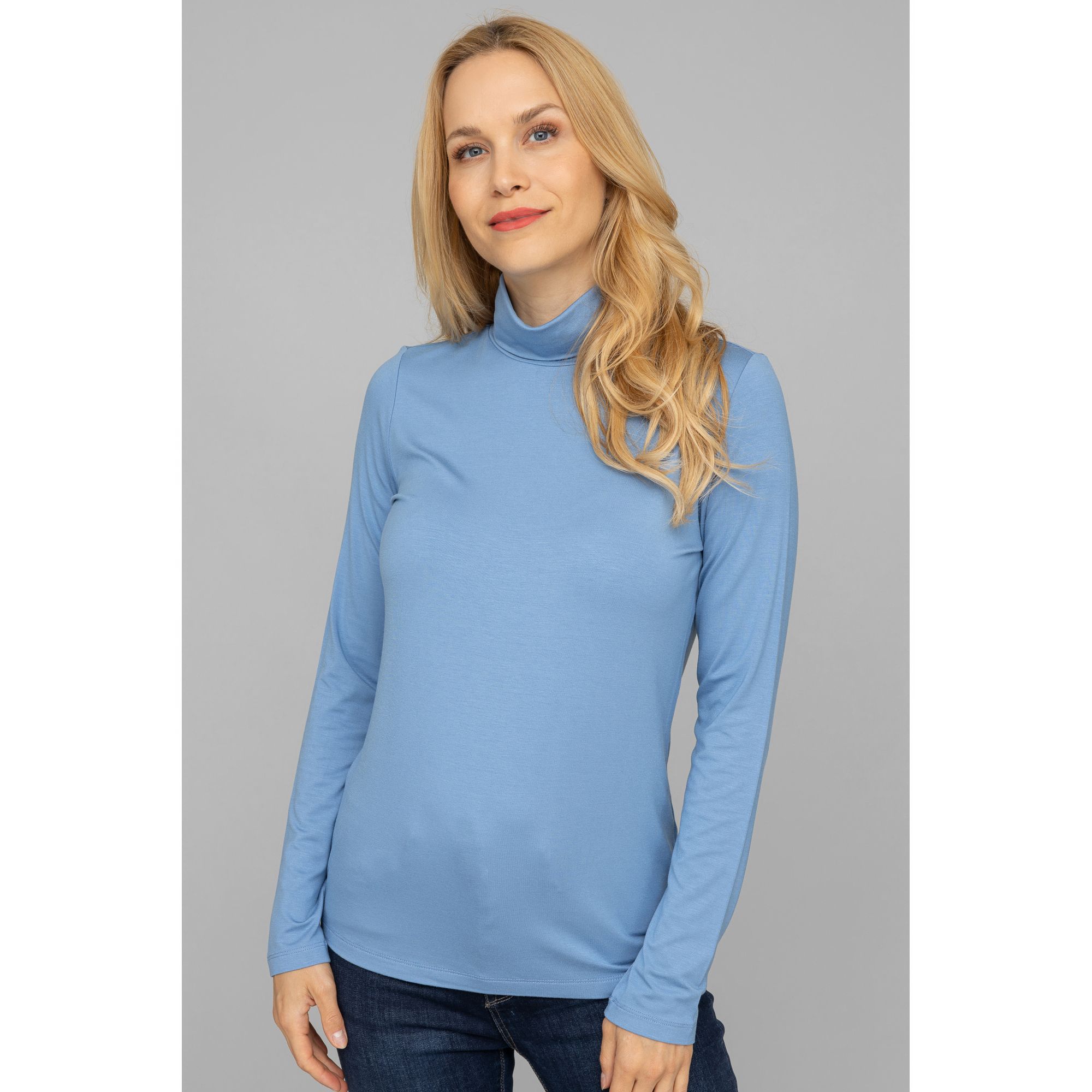 VIA MILANO Shirt 1/1-Arm Rollkragen figurumspielend