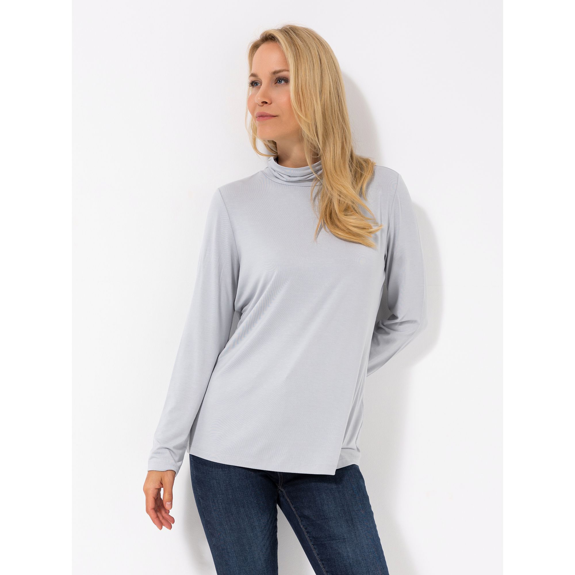 VIA MILANO Shirt 1/1-Arm Rollkragen figurumspielend