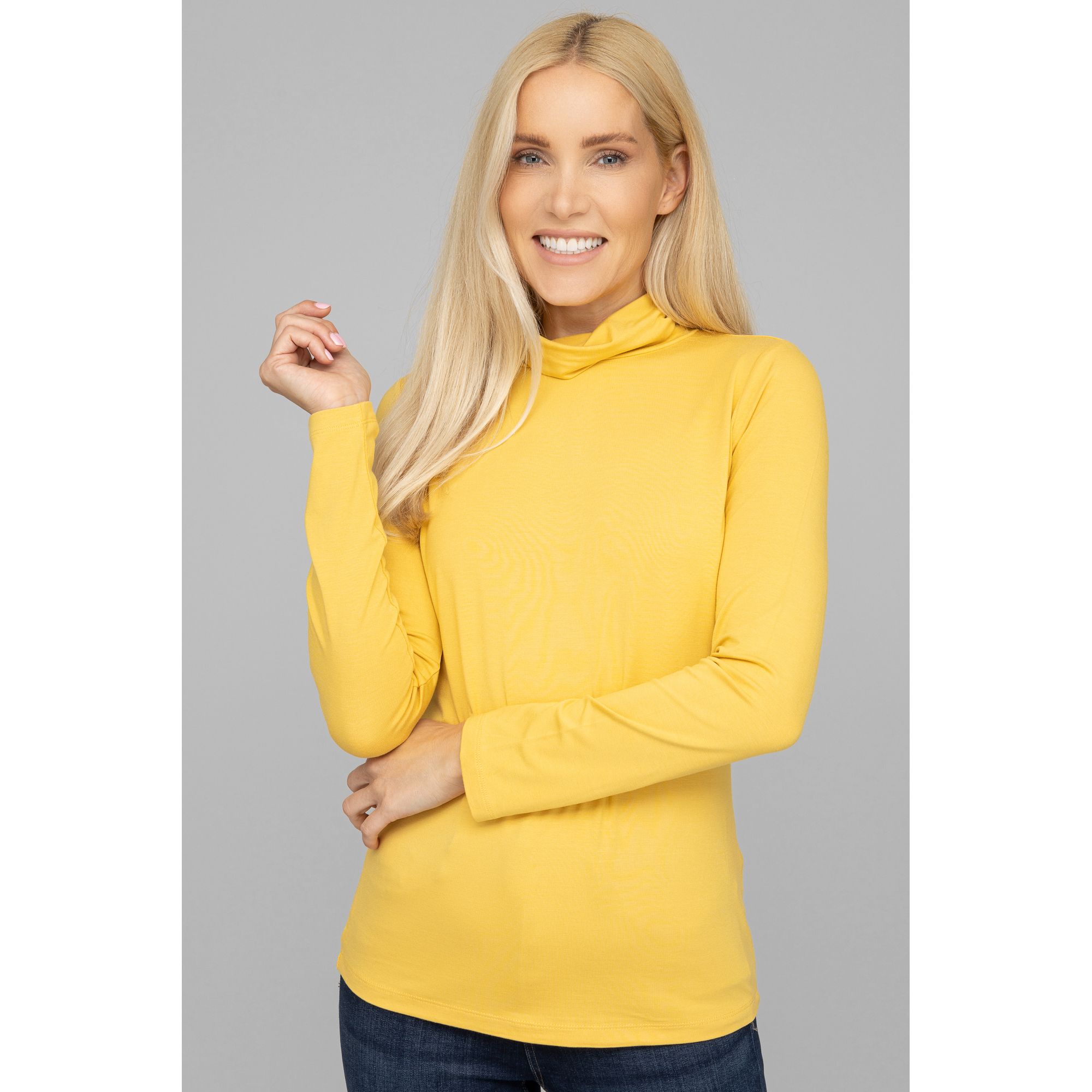 VIA MILANO Shirt 1/1-Arm Rollkragen figurumspielend