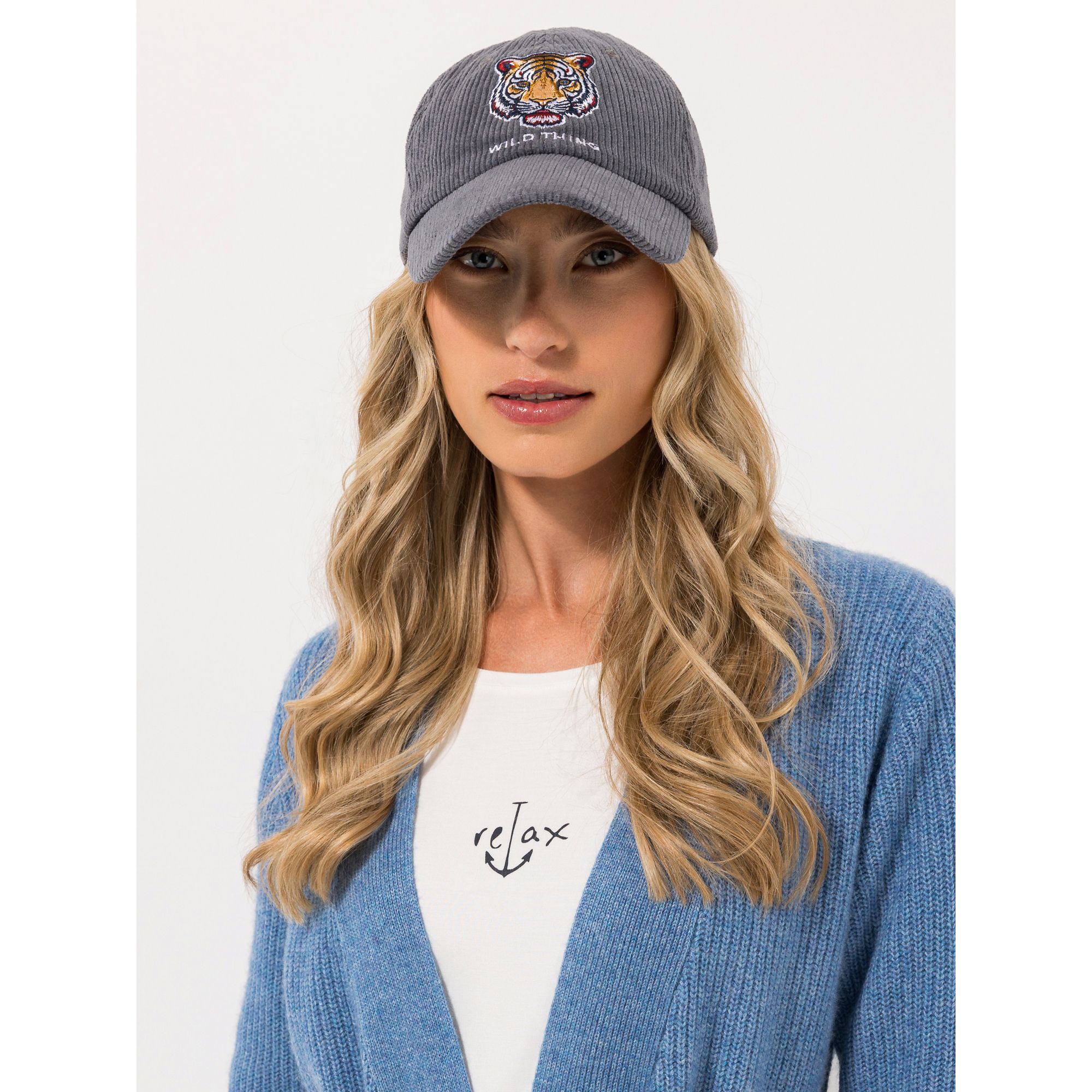 STRANDFEIN Basecap größenverstellbar Tiger-Stickerei Einheitsgröße